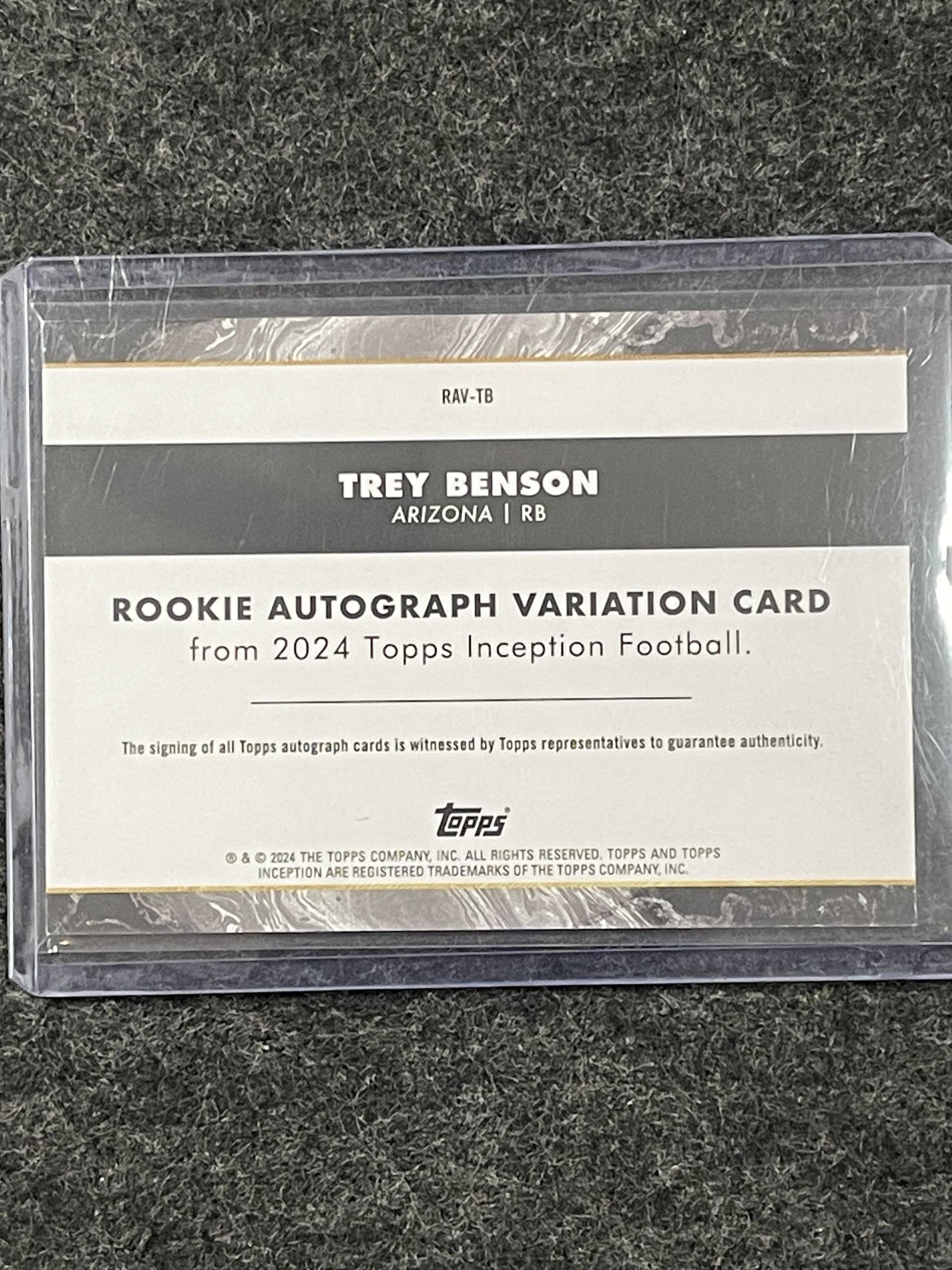 2024 Topps Inception #RAV-TB Trey Benson Rookie Autos Variations Green #/150
