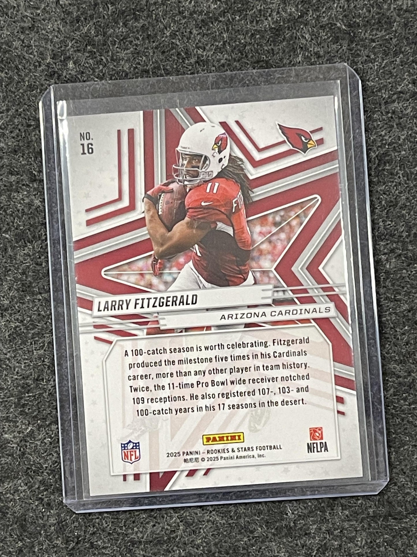 2025 Panini Rookies & Stars #16 Larry Fitzgerald Purple #/999 Arizona Cardinals