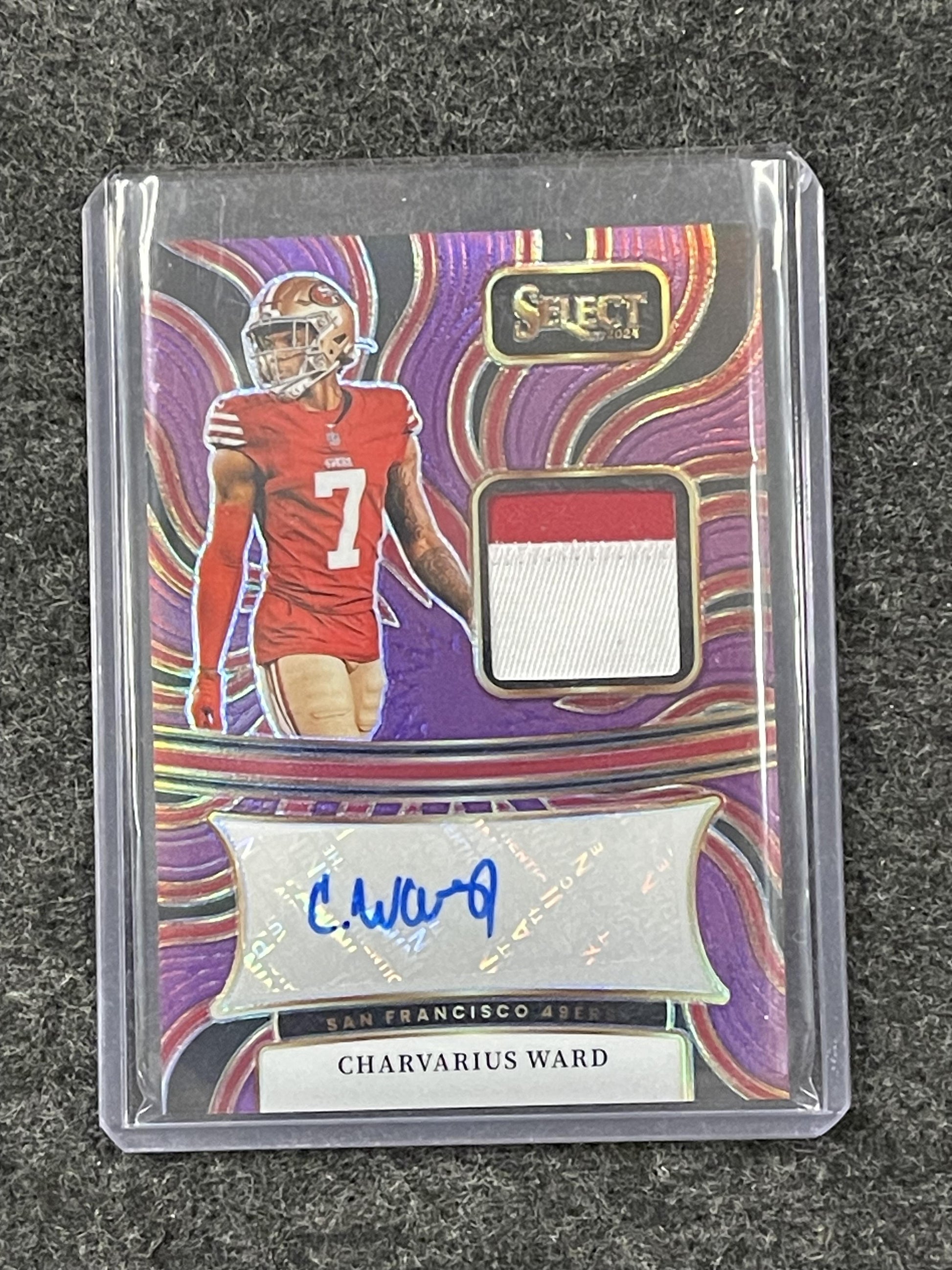 2024 Panini Select - Signature Memo Purple #SM-CWD Charvarius Ward #/49 49ers