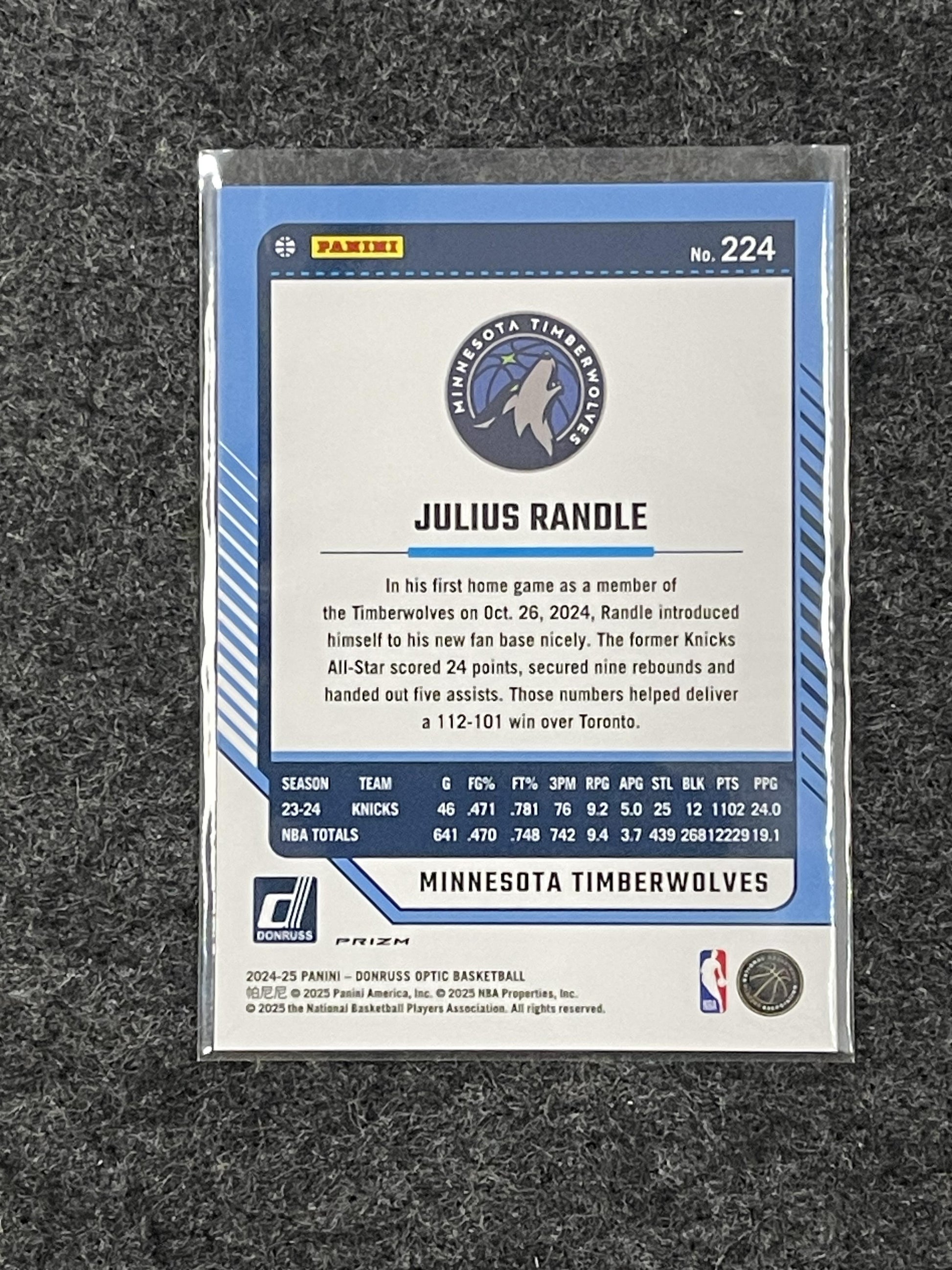 2024-25 Donruss Optic #224 Julius Randle Holo Timberwolves