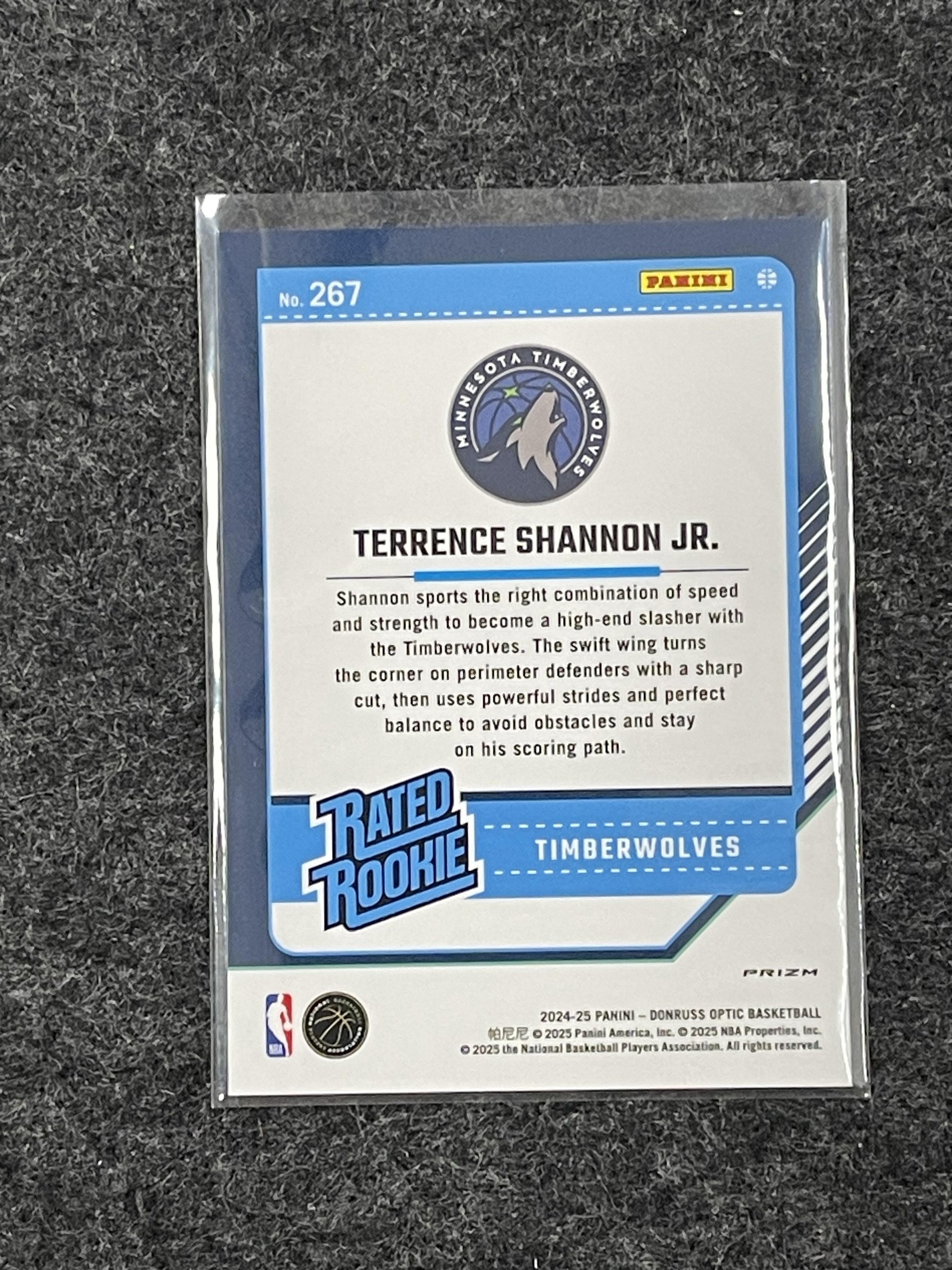 2024-25 Donruss Optic #267 Terrence Shannon Jr. Green Seismic Timberwolves RC