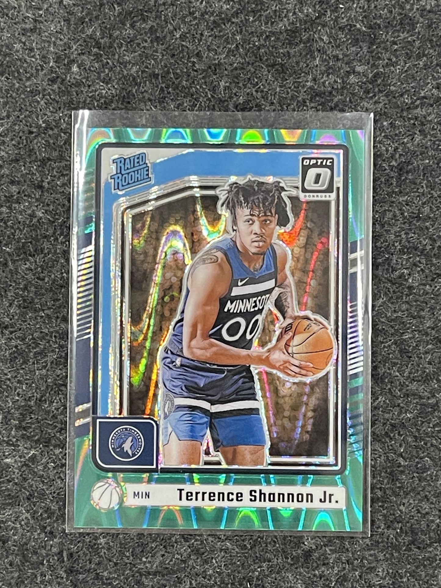 2024-25 Donruss Optic #267 Terrence Shannon Jr. Green Seismic Timberwolves RC