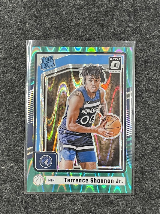 2024-25 Donruss Optic #267 Terrence Shannon Jr. Green Seismic Timberwolves RC