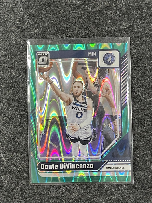 2024-25 Donruss Optic #137 Donte DiVincenzo Green Seismic Minnesota Timberwolves