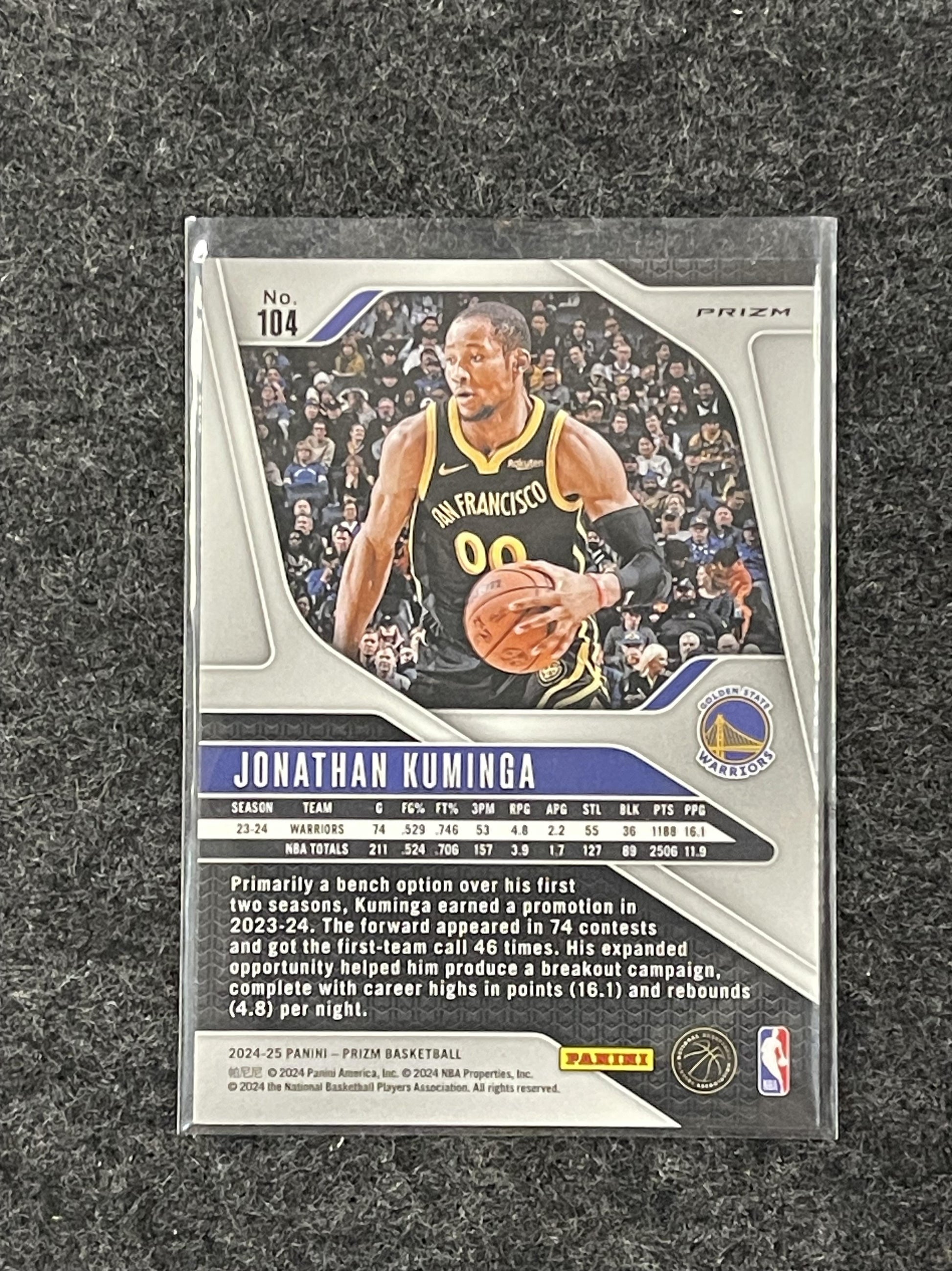 2024-25 Panini Prizm #104 Jonathan Kuminga Prizms Chinese Golden State Warriors