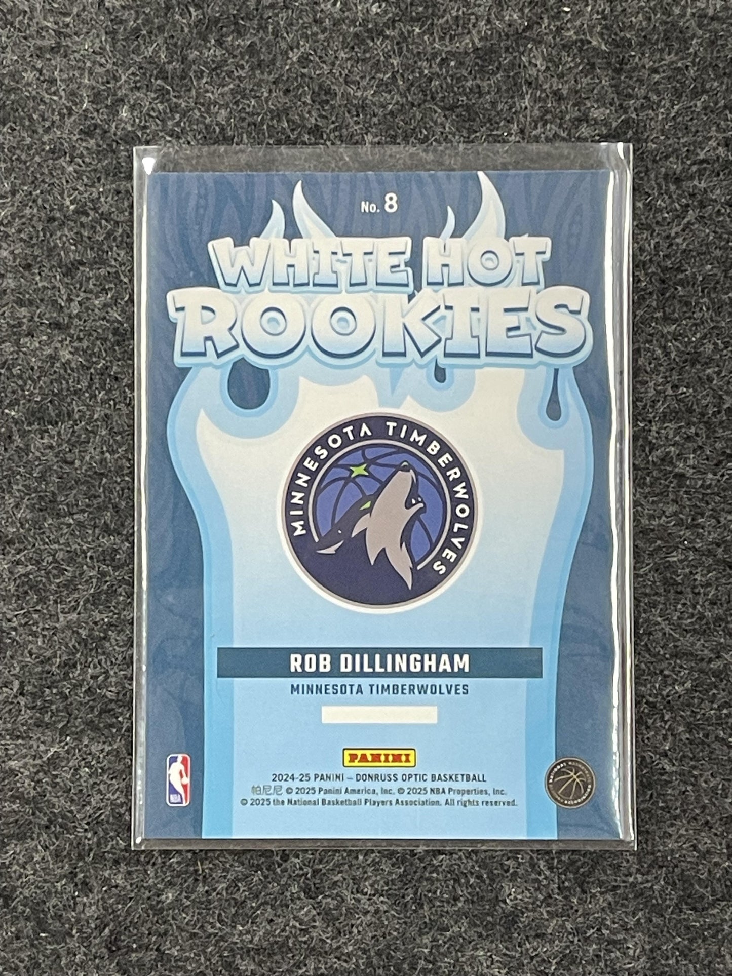 2024-25 Donruss Optic #8 Rob Dillingham White Hot Rookies Minnesota Timberwolves