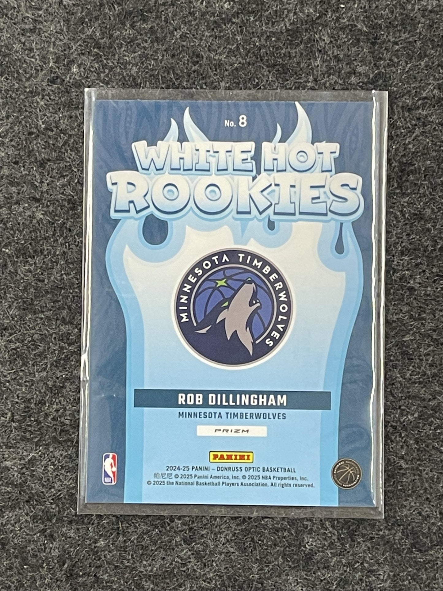 2024-25 Donruss Optic #8 Rob Dillingham White Hot Rookies Holo Timberwolves