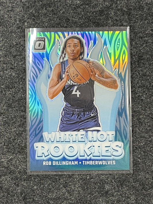 2024-25 Donruss Optic #8 Rob Dillingham White Hot Rookies Holo Timberwolves