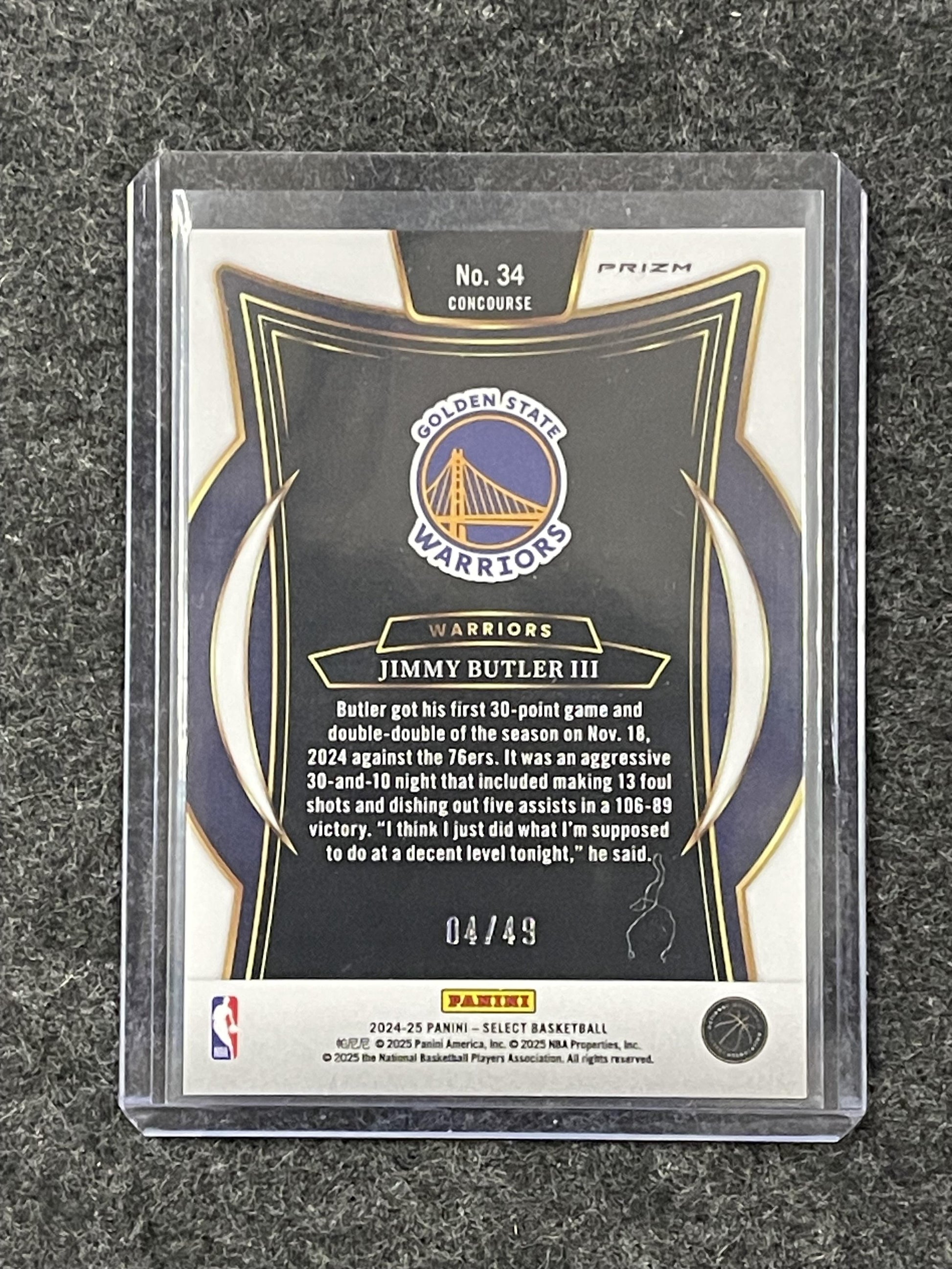 2024-25 Panini Select #34 Jimmy Butler III Red Disco Prizm #/49 GSW