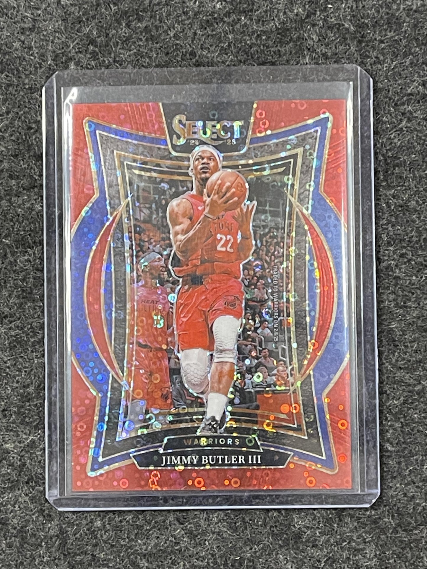 2024-25 Panini Select #34 Jimmy Butler III Red Disco Prizm #/49 GSW