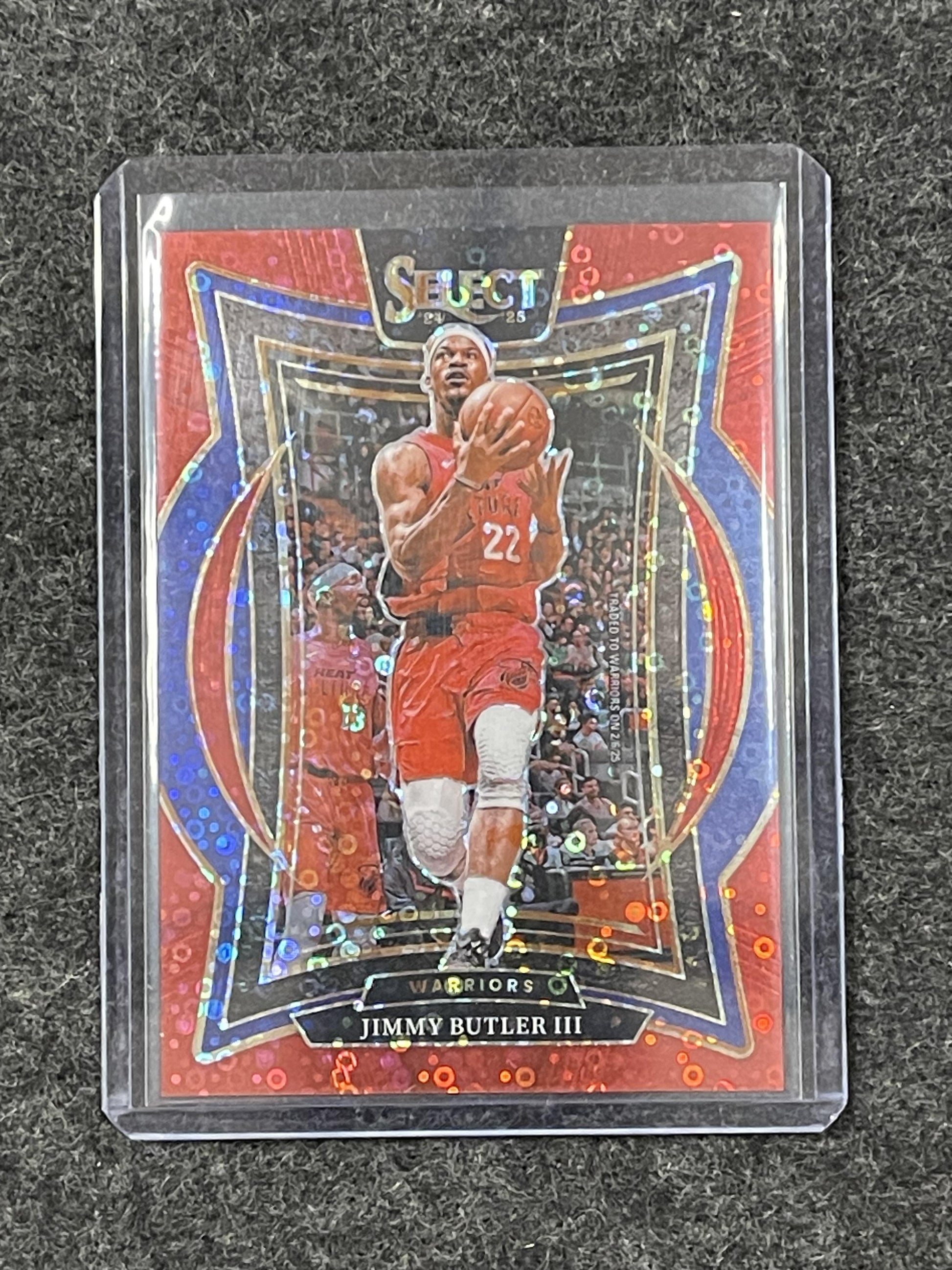 2024-25 Panini Select #34 Jimmy Butler III Red Disco Prizm #/49 GSW