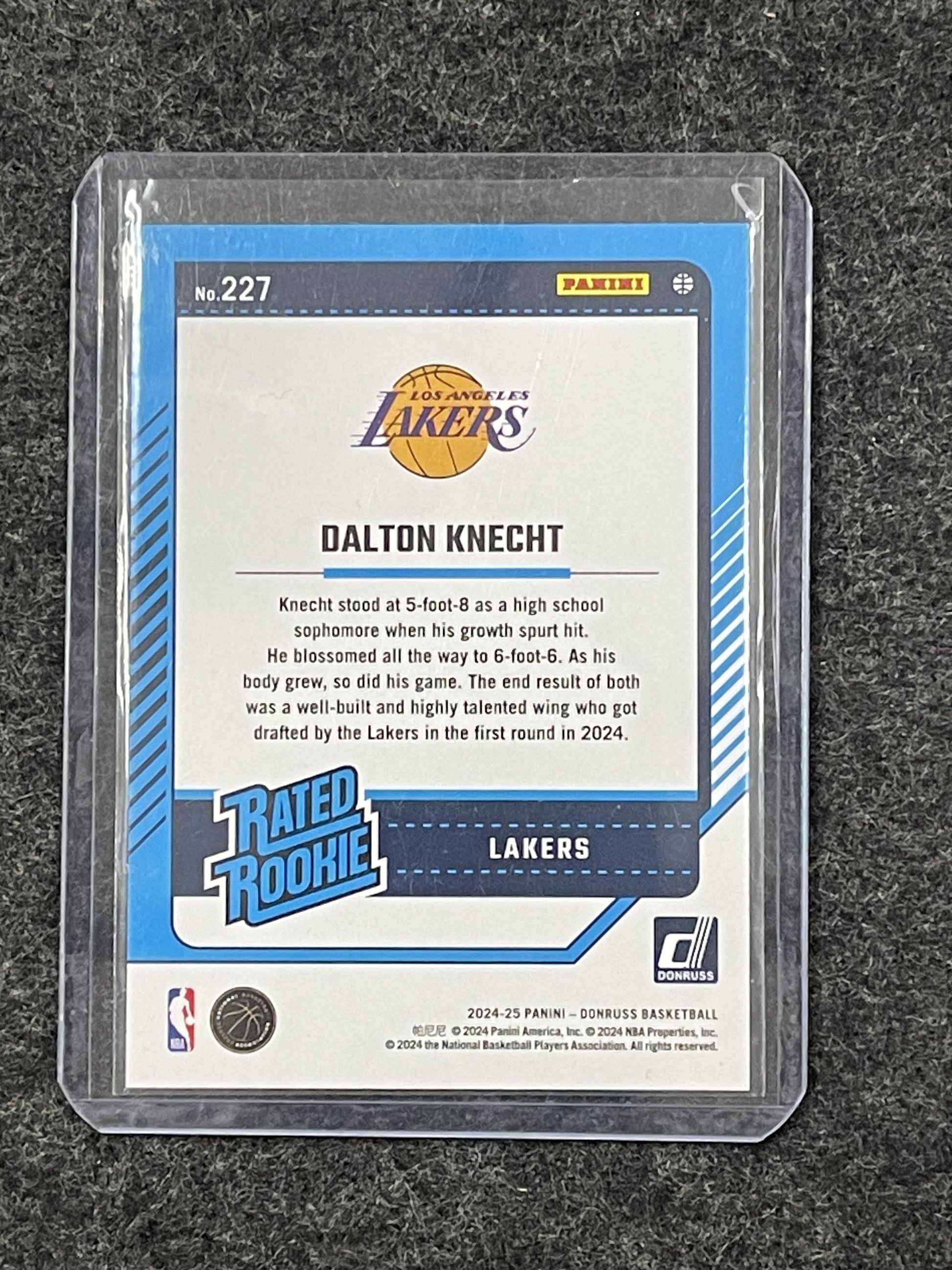 2024-25 Donruss #227 Dalton Knecht Holo Green Laser Los Angeles Lakers RC