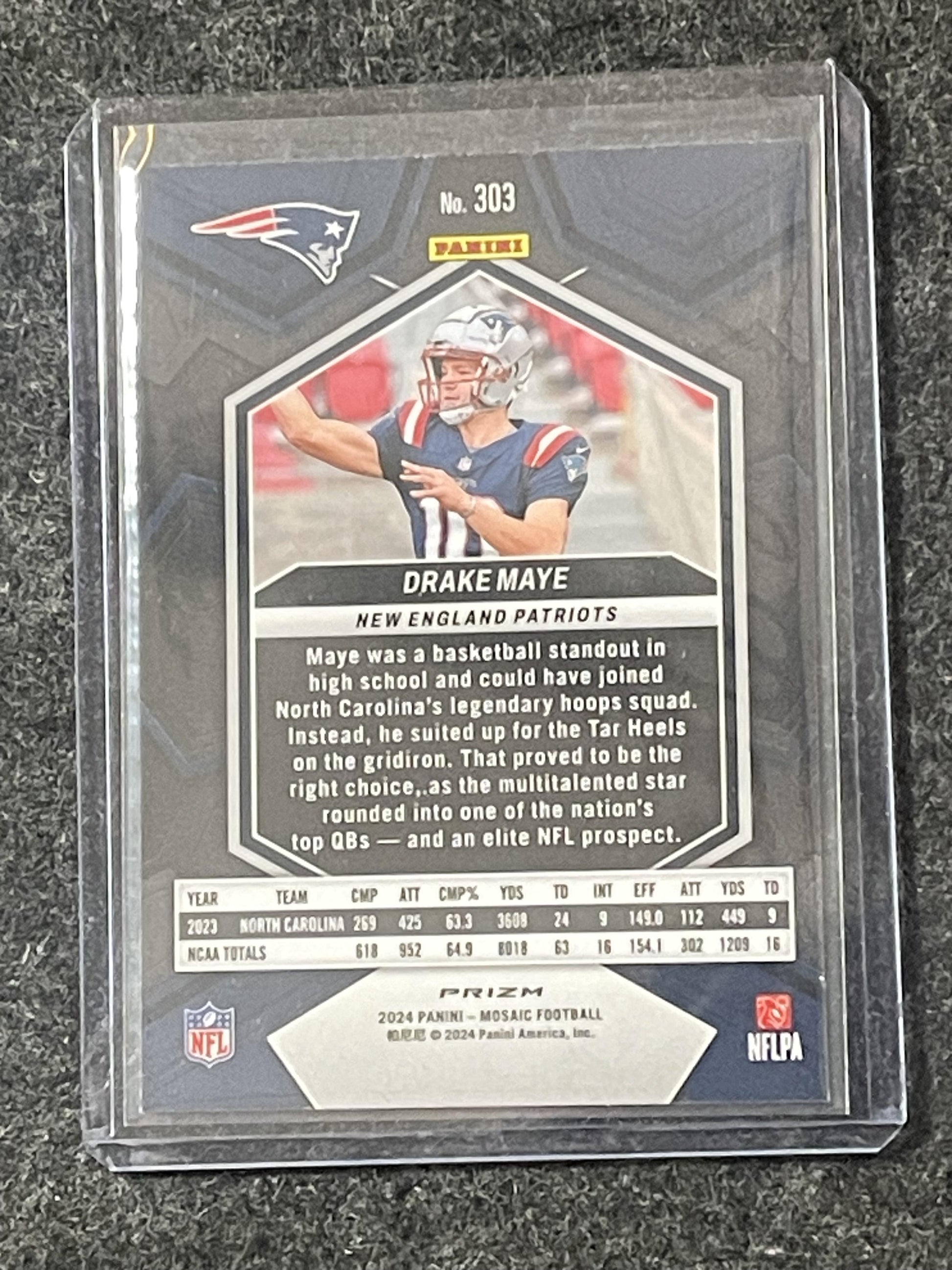 2024 Panini Mosaic #303 Drake Maye Mosaic Camo Pink New England Patriots