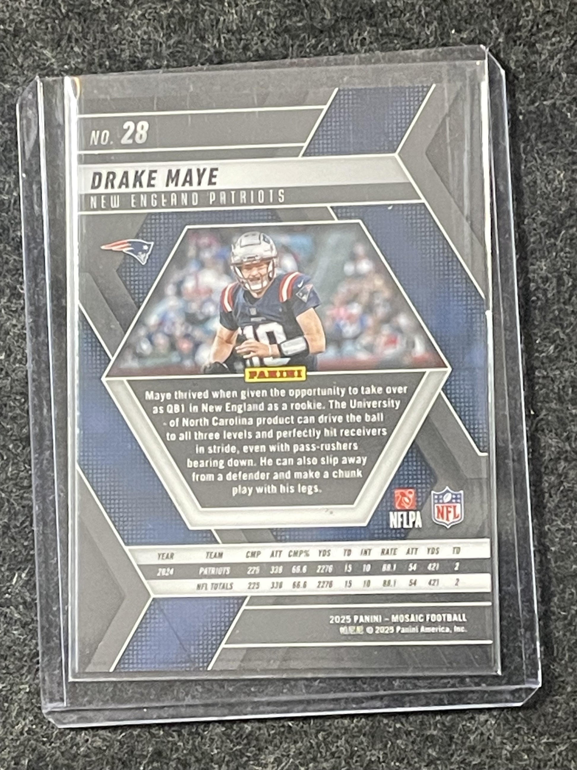 2025 Panini Mosaic #28 Drake Maye Silver New England Patriots
