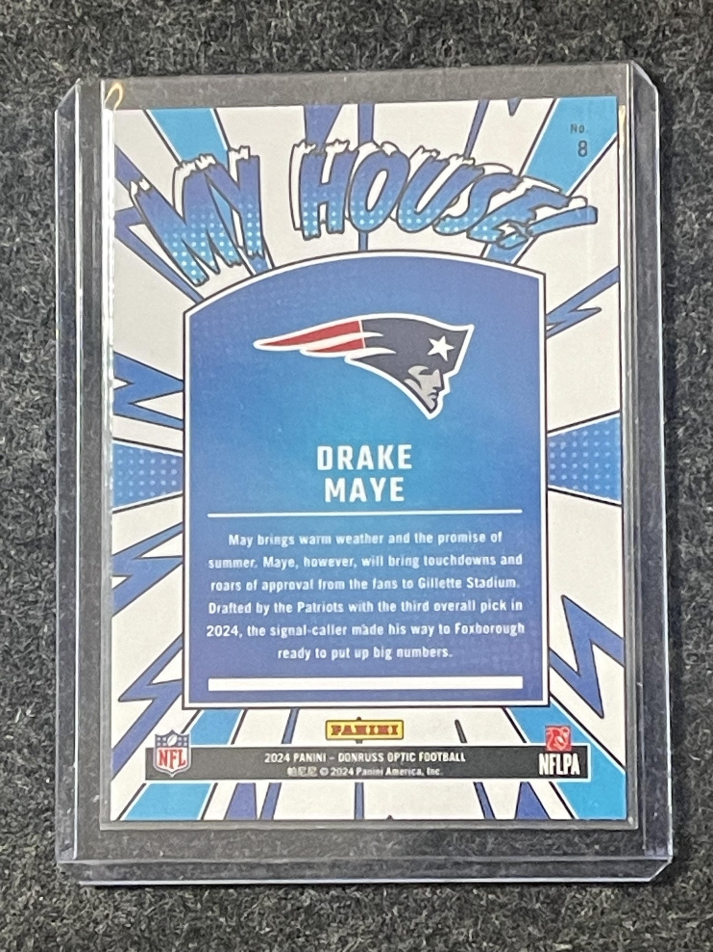 2024 Donruss Optic #8 Drake Maye My House! New England Patriots