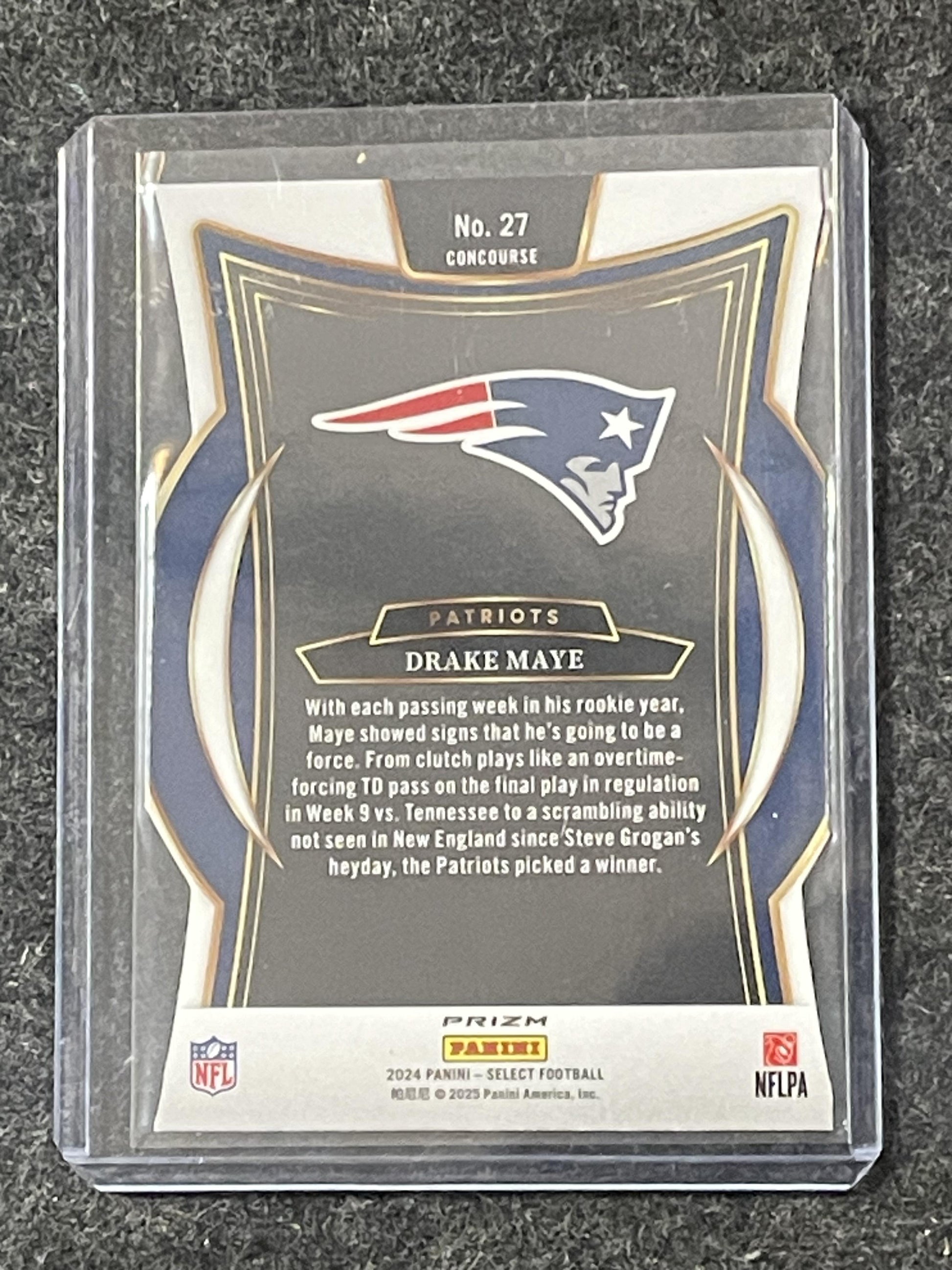 2024 Panini Select #27 Drake Maye Silver Prizm Die Cut New England Patriots RC