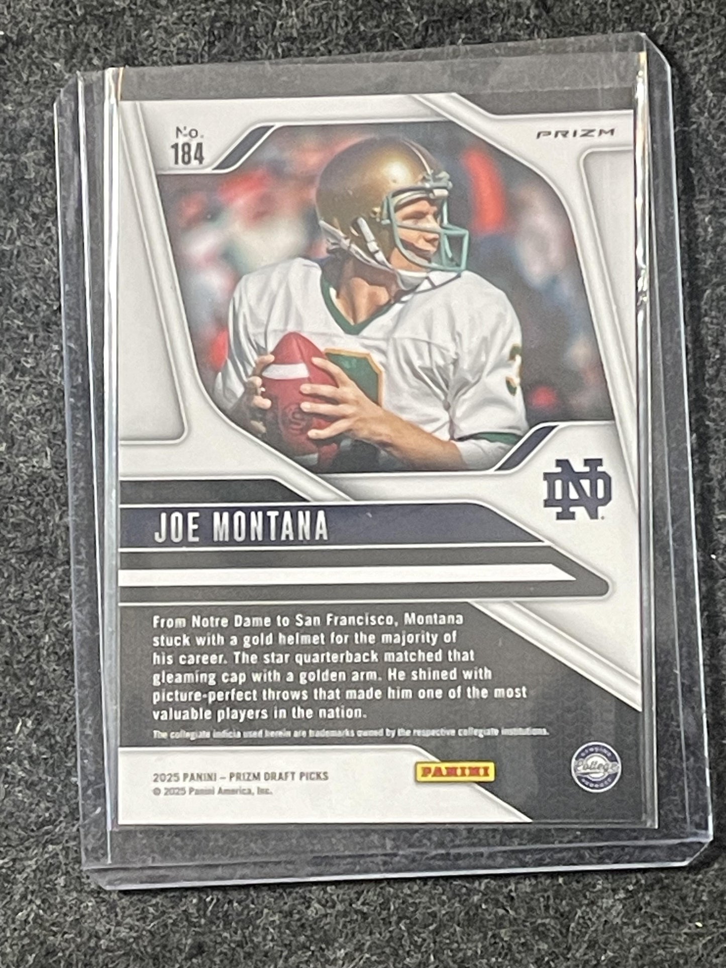 2025 Panini Prizm Draft Picks #184 Joe Montana Prizms Green