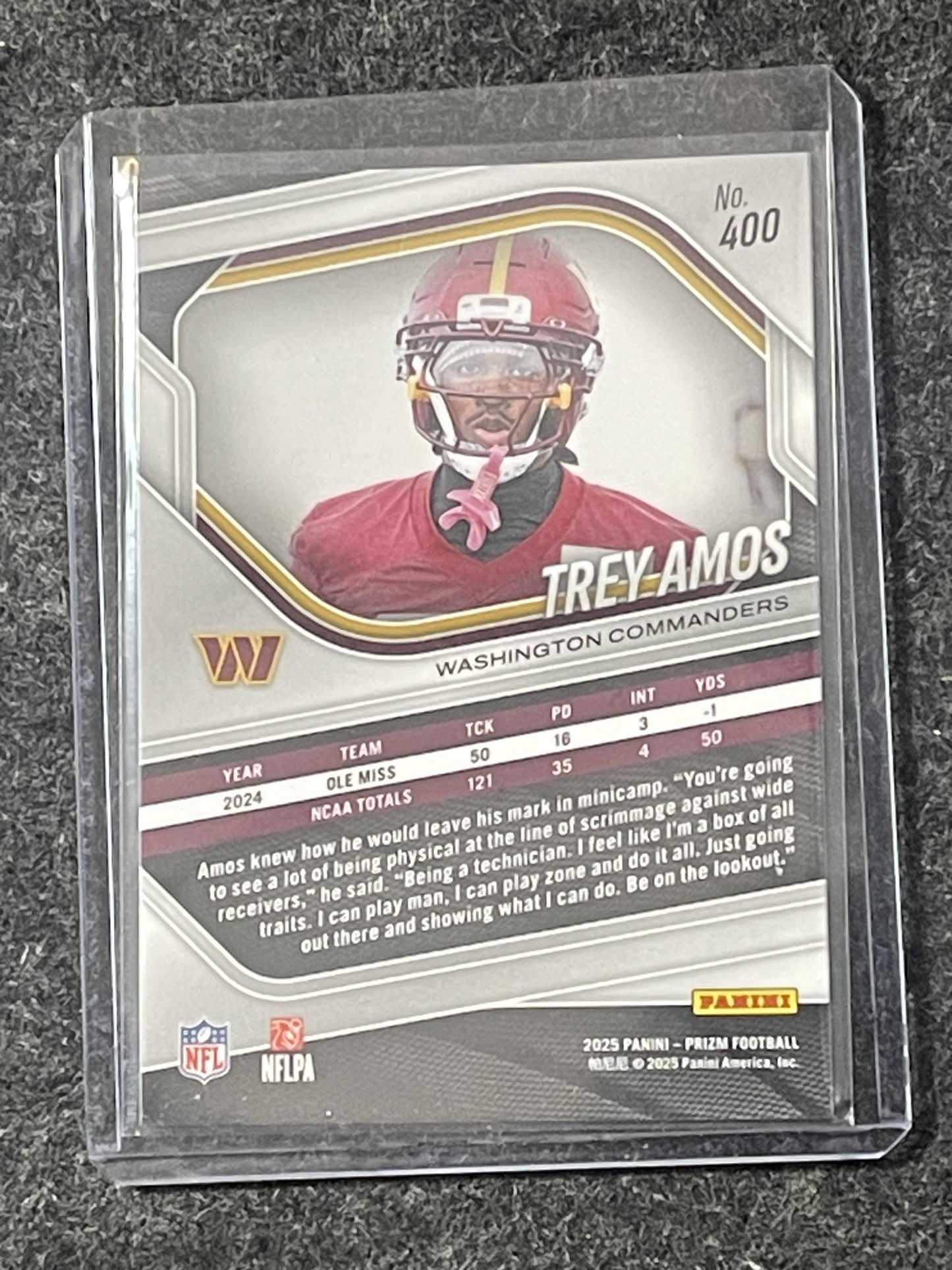 2025 Panini Prizm #400 Trey Amos Washington Commanders RC