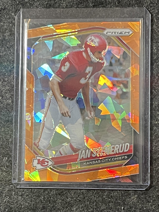 2025 Panini Prizm #204 Jan Stenerud Orange Ice Kansas City Chiefs