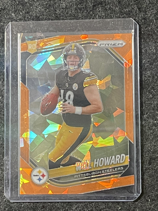 2025 Panini Prizm #367 Will Howard Orange Ice Pittsburgh Steelers