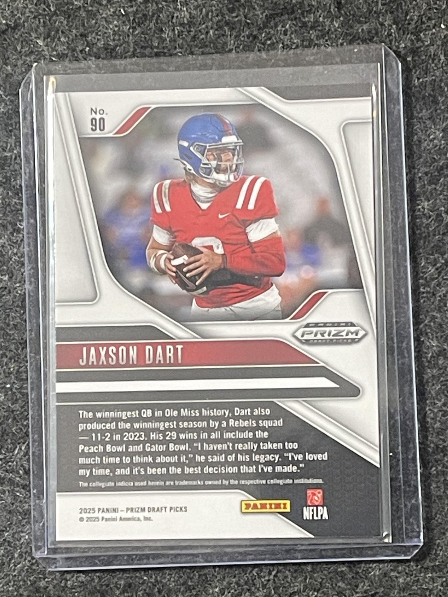 2025 Panini Prizm Draft Picks #90 Jaxson Dart Ole Miss Rebels