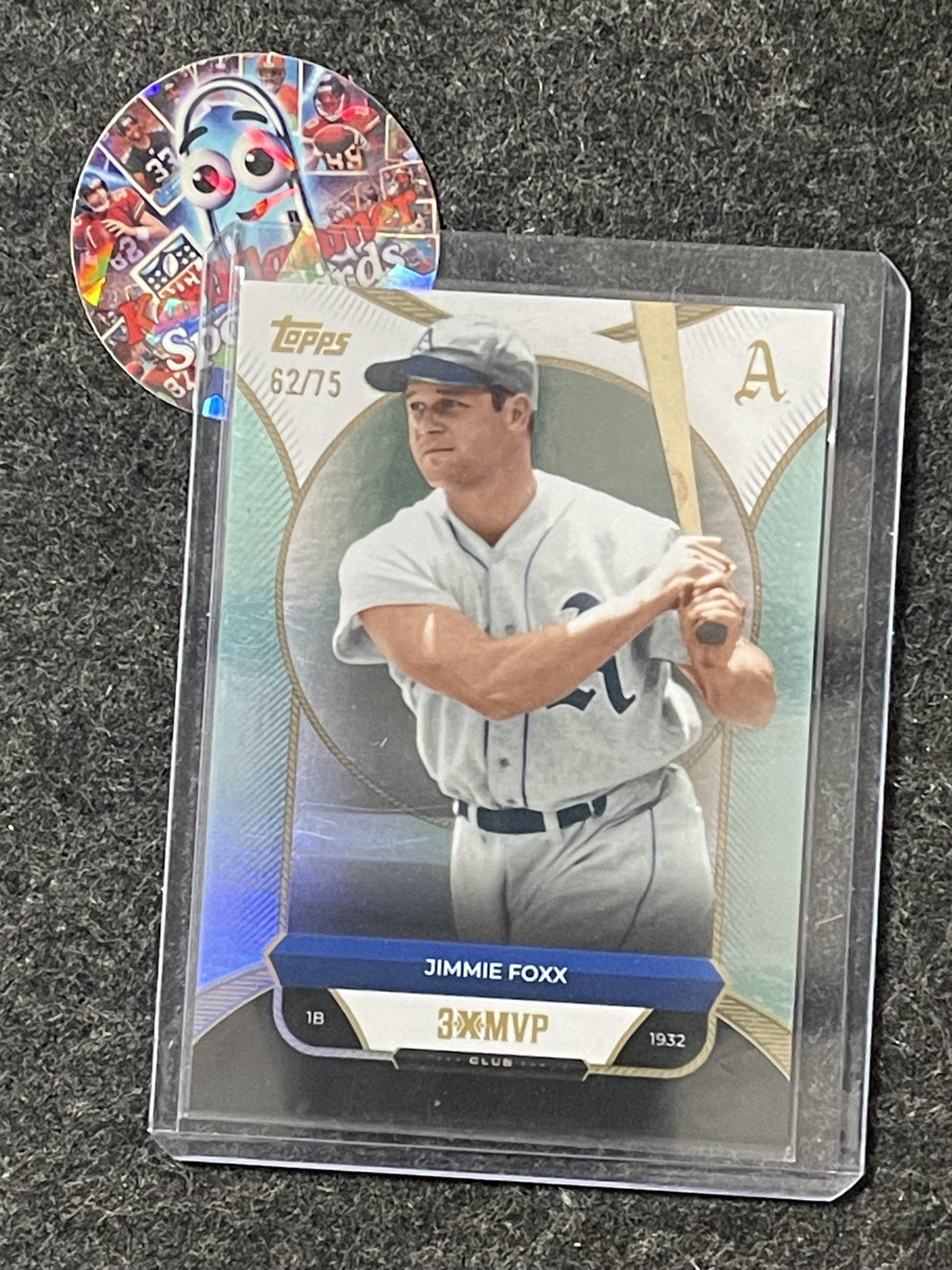 2025 Topps Welcome to the Club: 3X MVP #34 Jimmie Foxx Aqua Foil #/75 Athletics