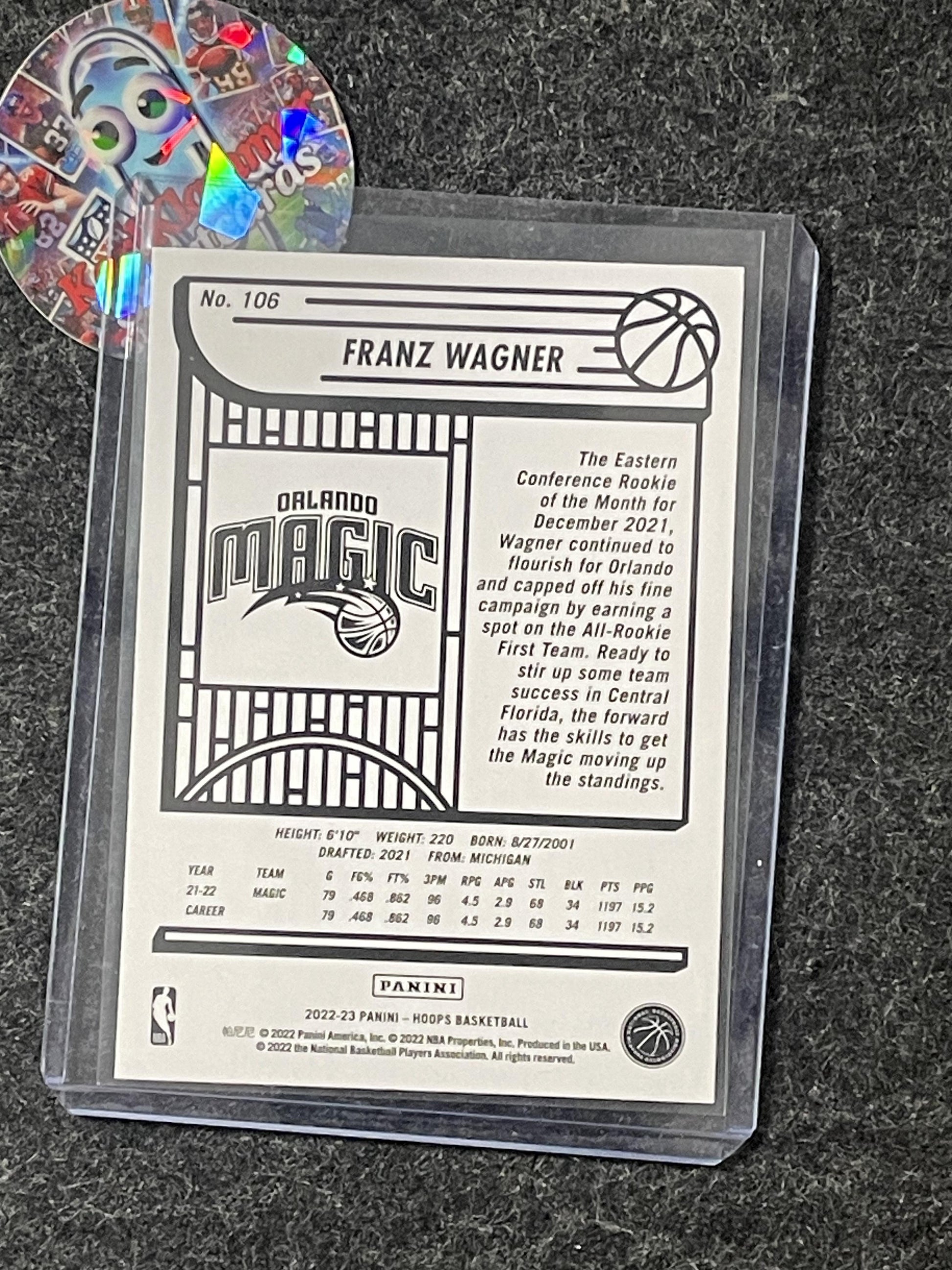 2022-23 Hoops #106 Franz Wagner Blue Orlando Magic