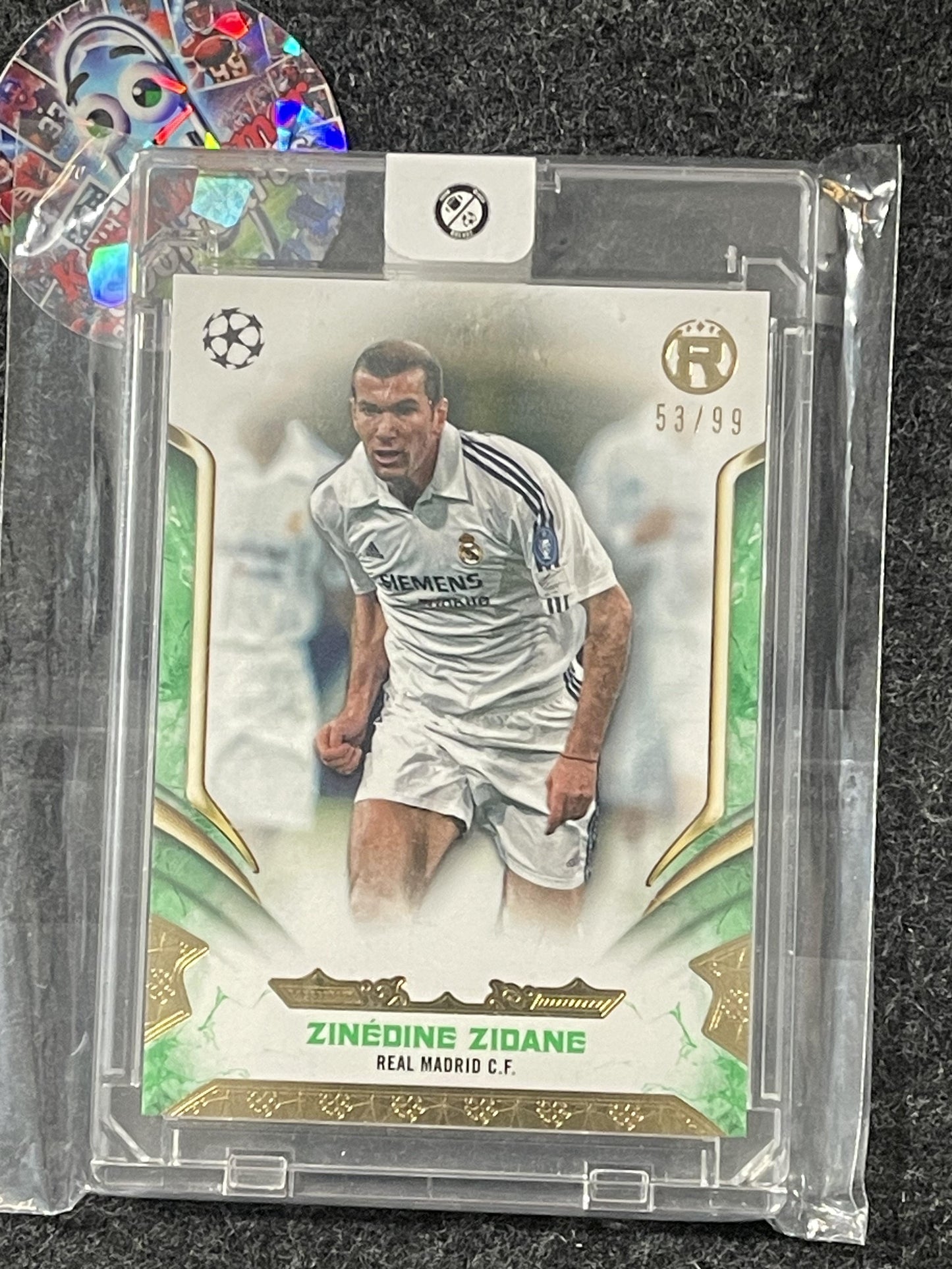 2024-25 Topps Reverence UEFA Club Competitions #27 Zinédine Zidane Green #/99 Real Madrid CF SN