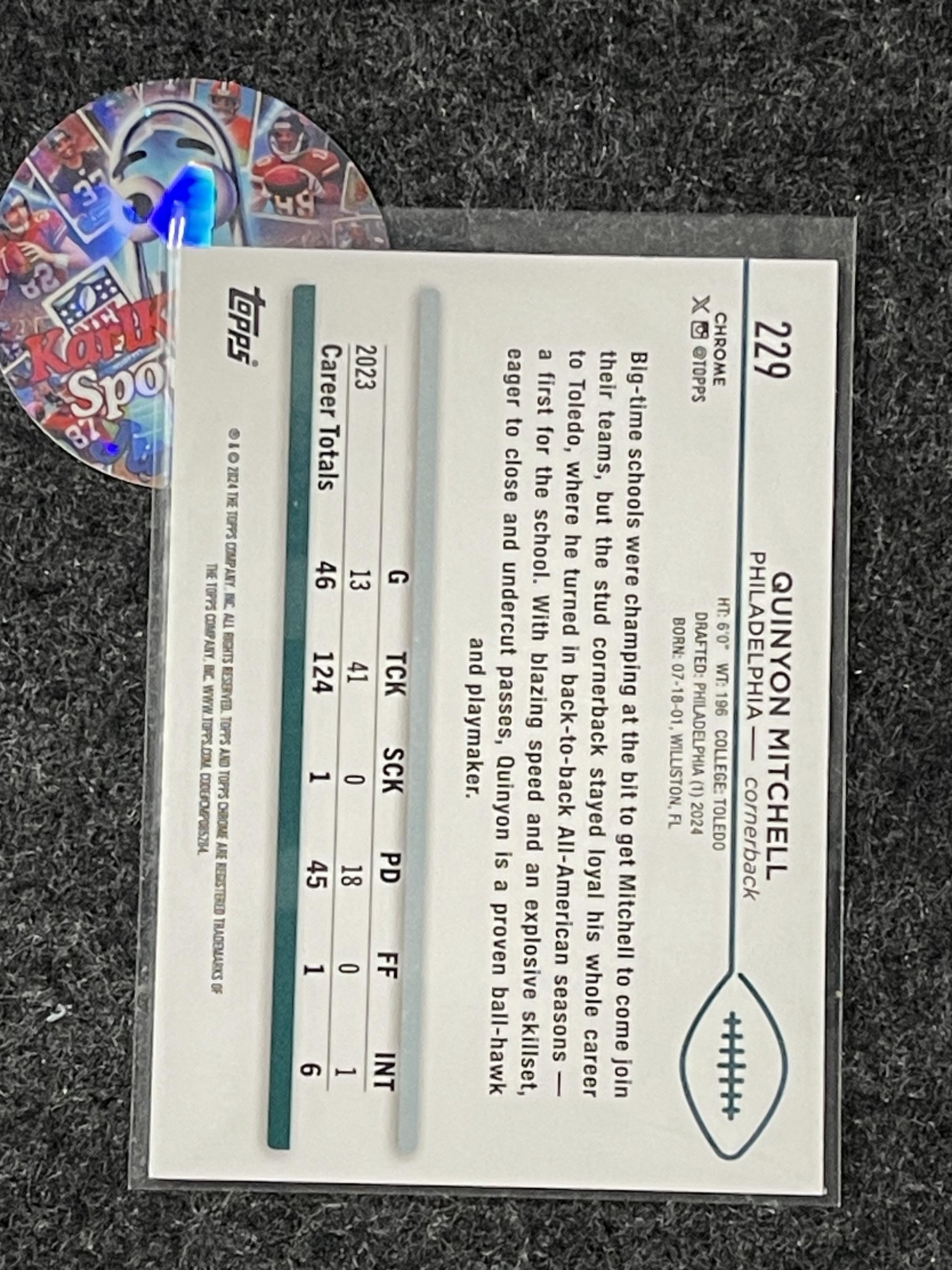 2024 Topps Chrome #229 Quinyon Mitchell X-Fractor
