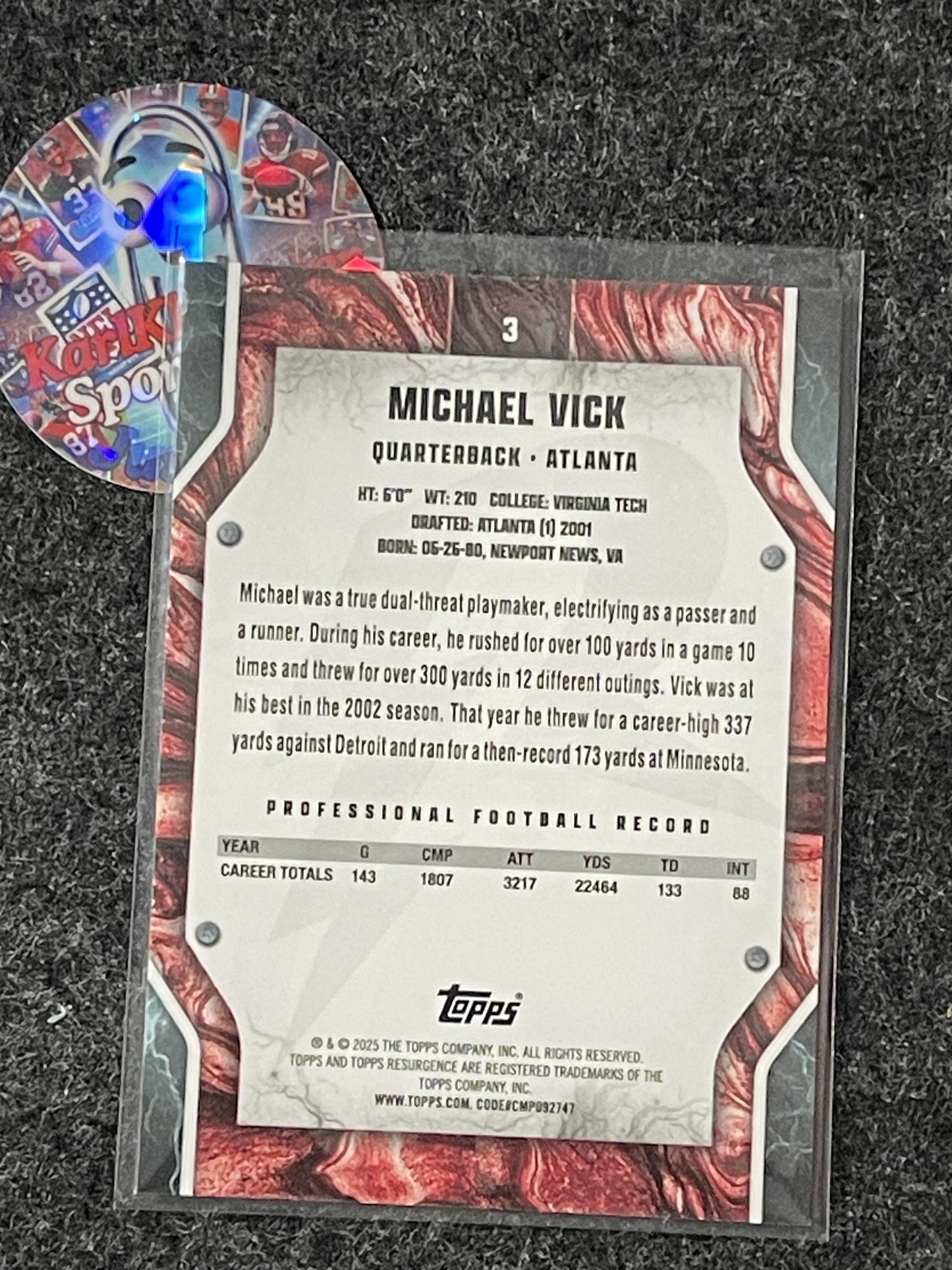2024 Topps Resurgence - Blue & Orange Spark #3 Michael Vick