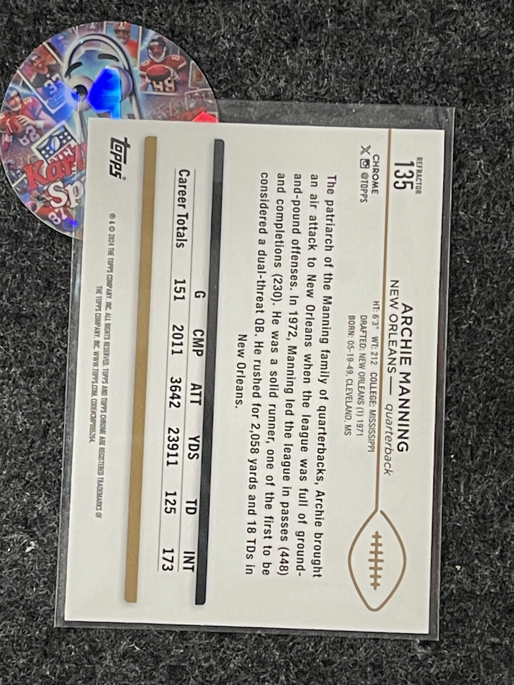 2024 Topps Chrome #135 Archie Manning Refractor