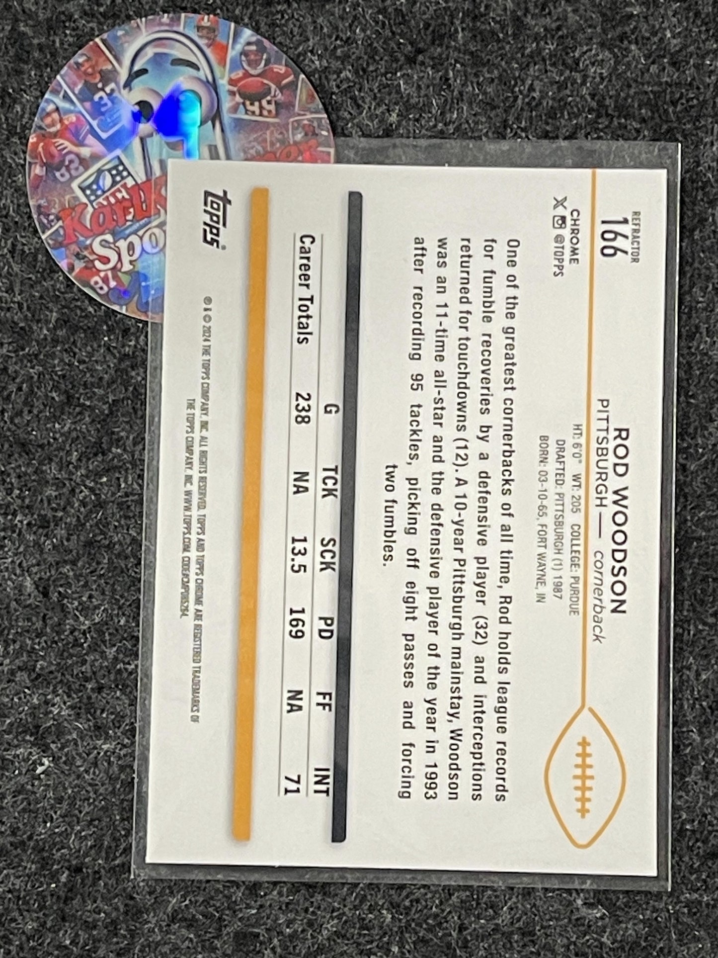 2024 Topps Chrome #166 Rod Woodson Refractor