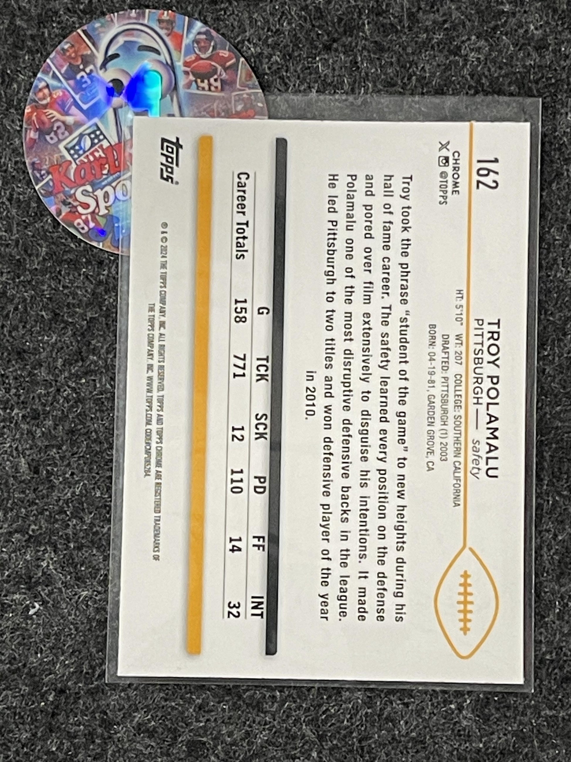 2024 Topps Chrome #162 Troy Polamalu X-Fractor