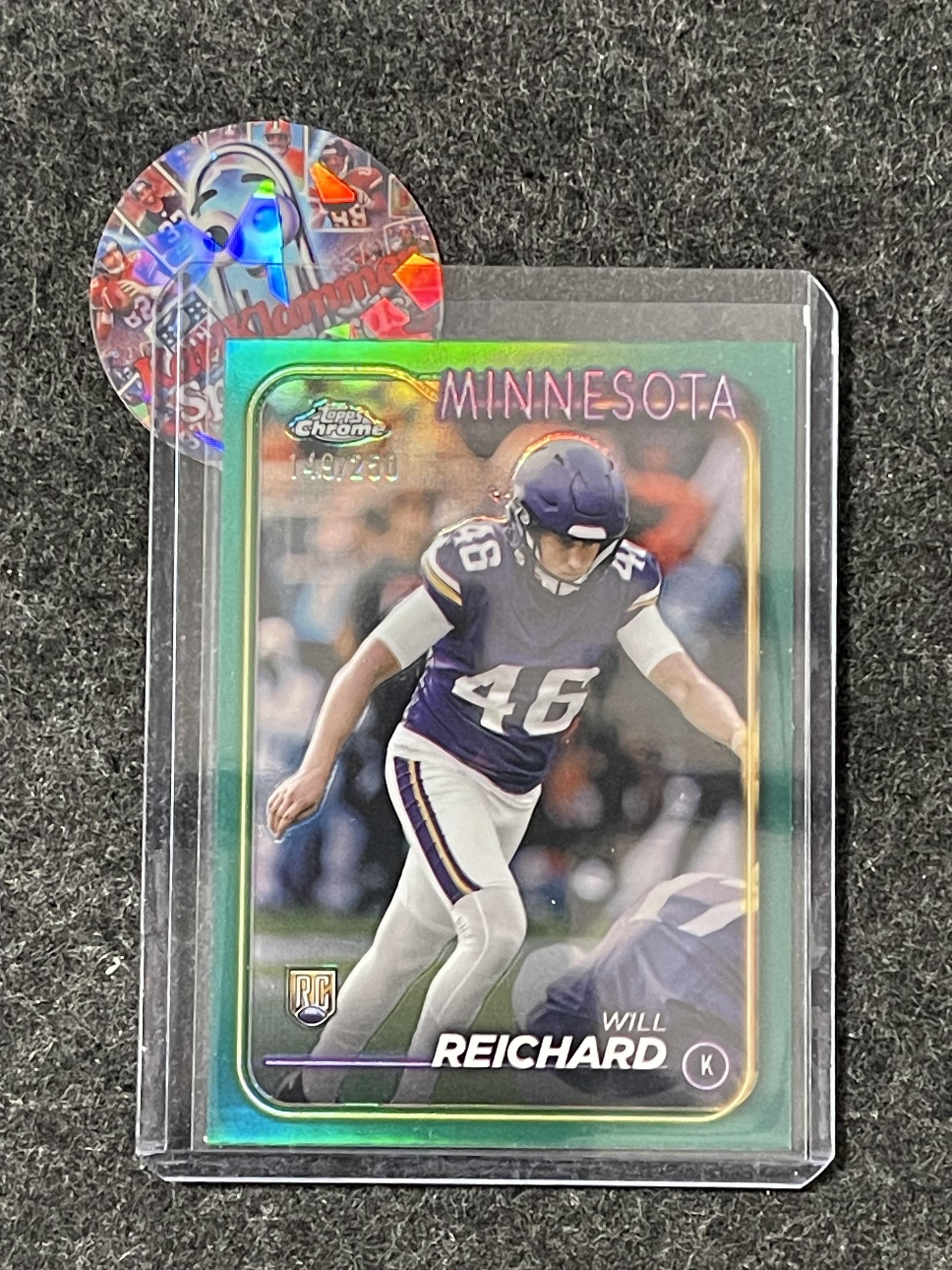 2024 Topps Chrome #277 Will Reichard Teal Refractor #/250