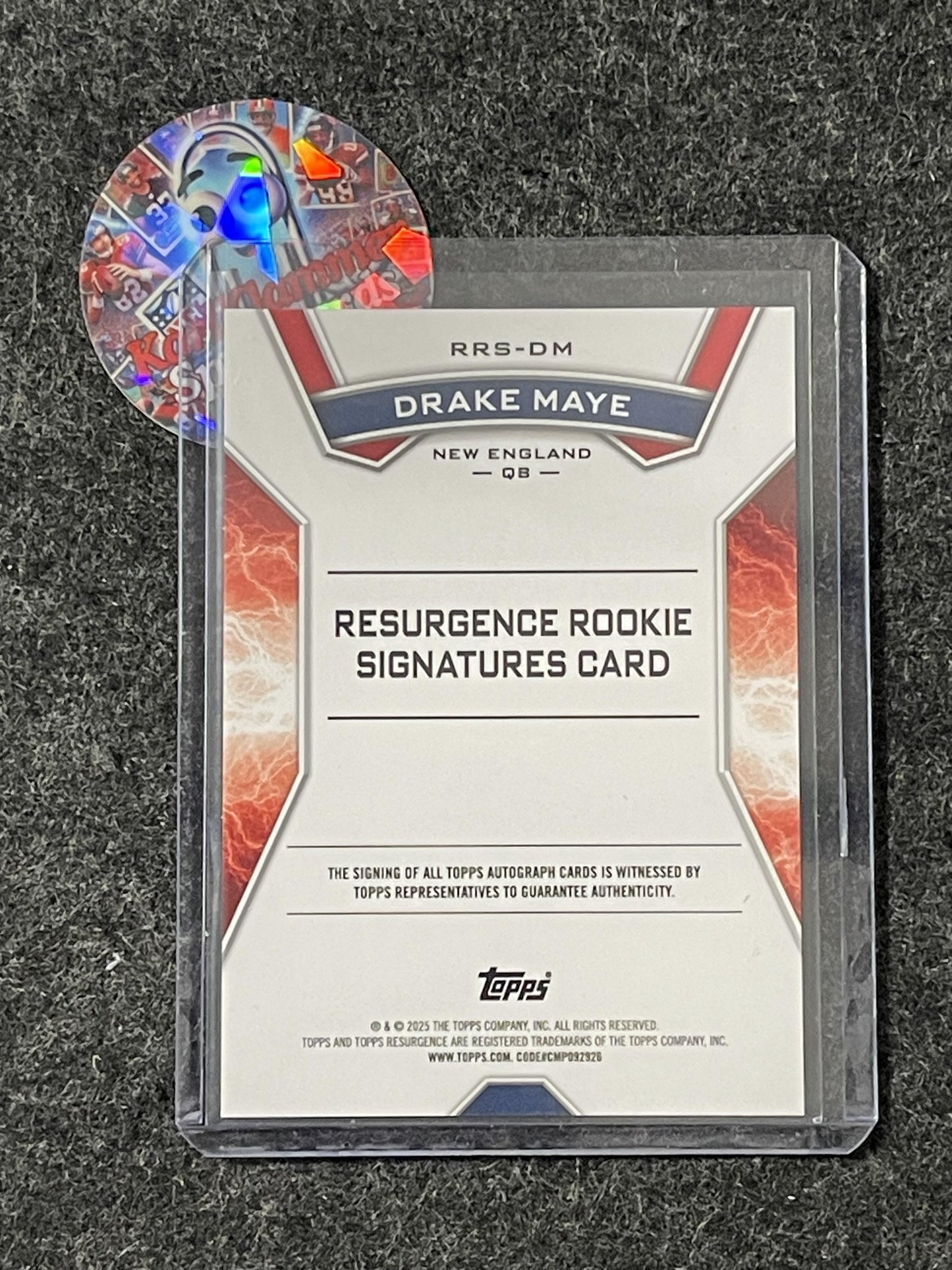 2024 Topps Resurgence - Resurgence Rookie Signatures Purple Surge #RRS-DM Drake Maye #/75