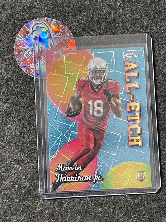 2024 Topps Chrome #CAE-MH Marvin Harrison Jr. Chrome All-Etch Lazer Refractor