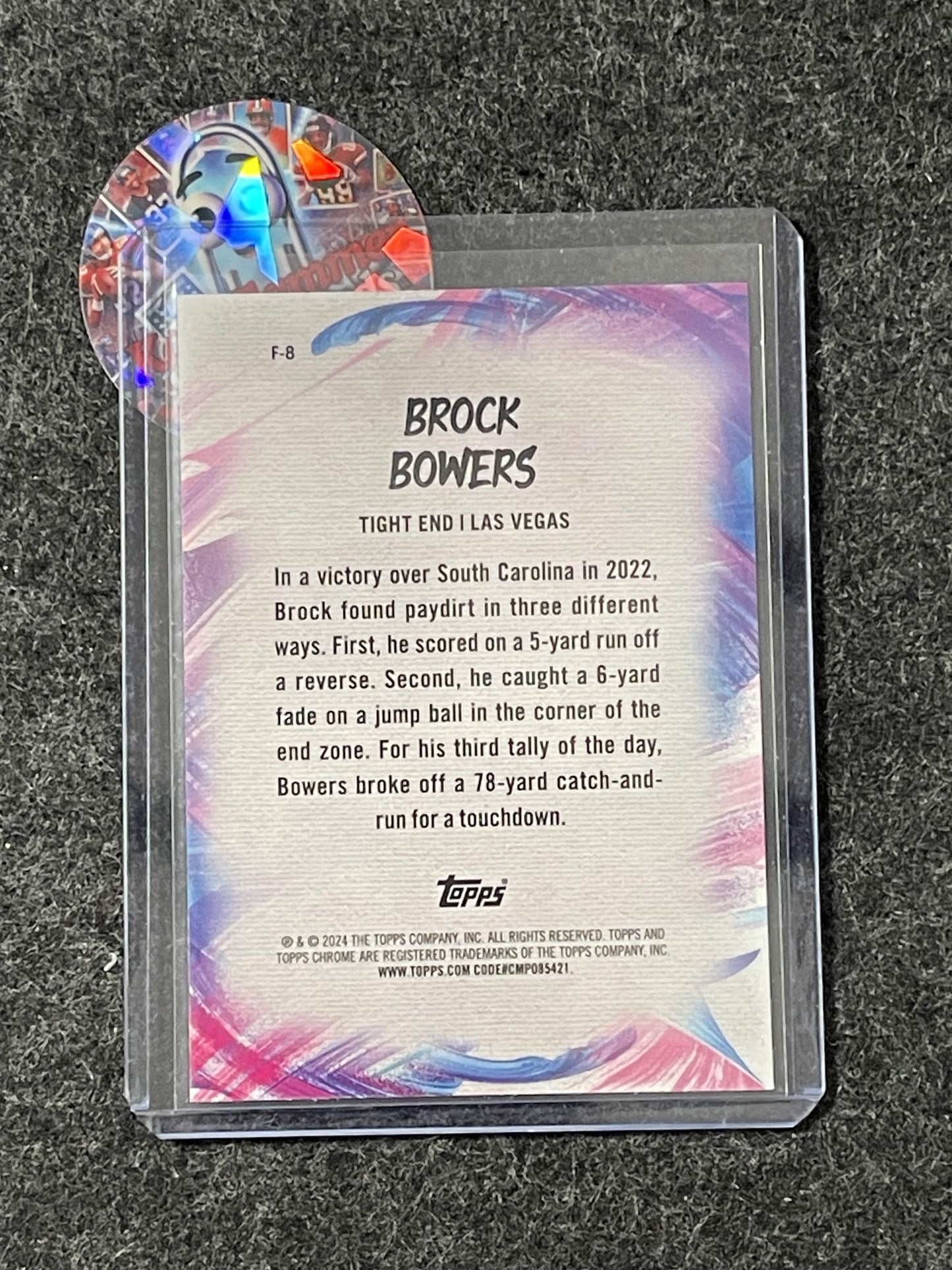 2024 Topps Chrome #F-8 Brock Bowers Finesse Lazer Refractor