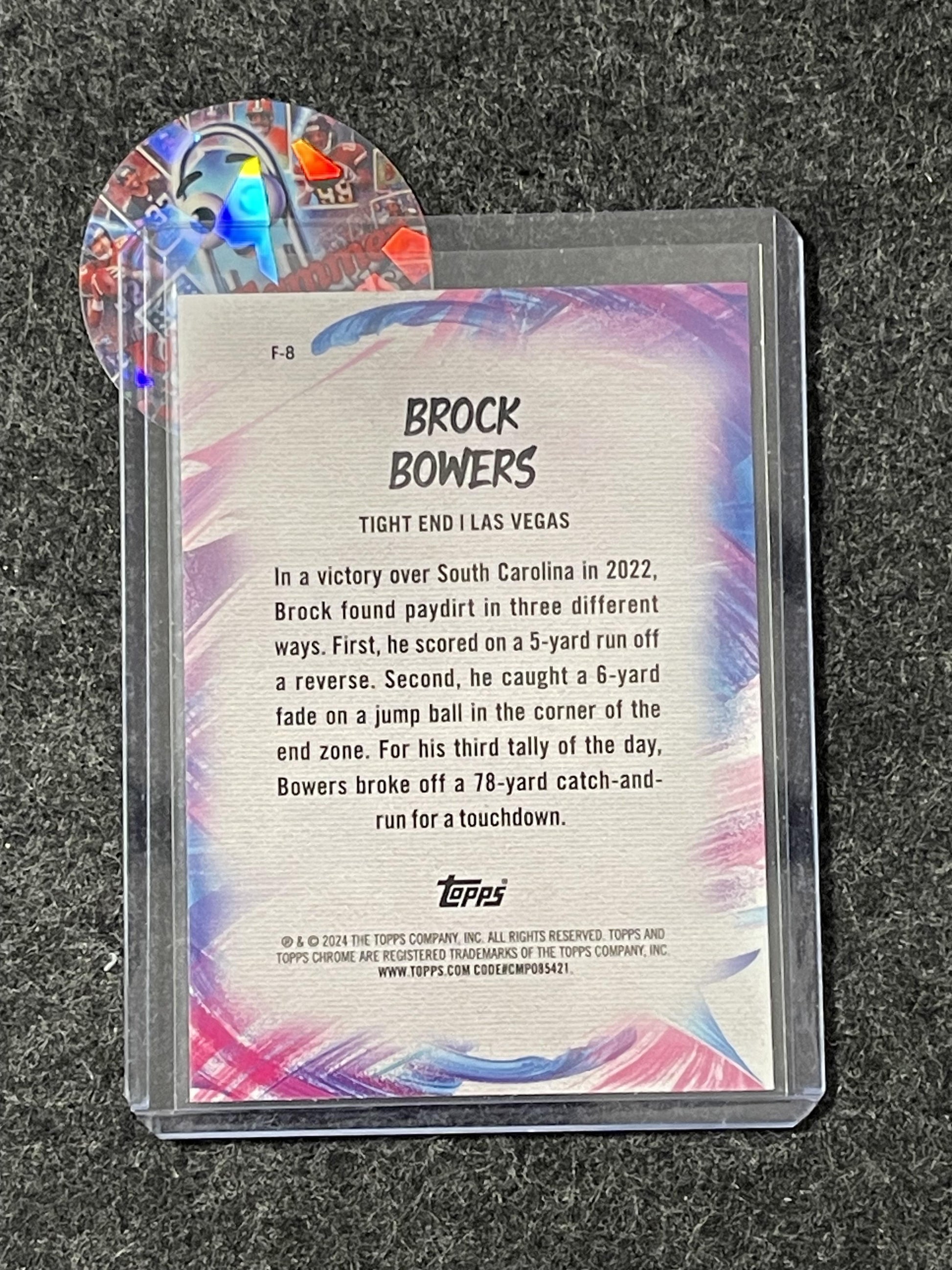 2024 Topps Chrome #F-8 Brock Bowers Finesse Lazer Refractor