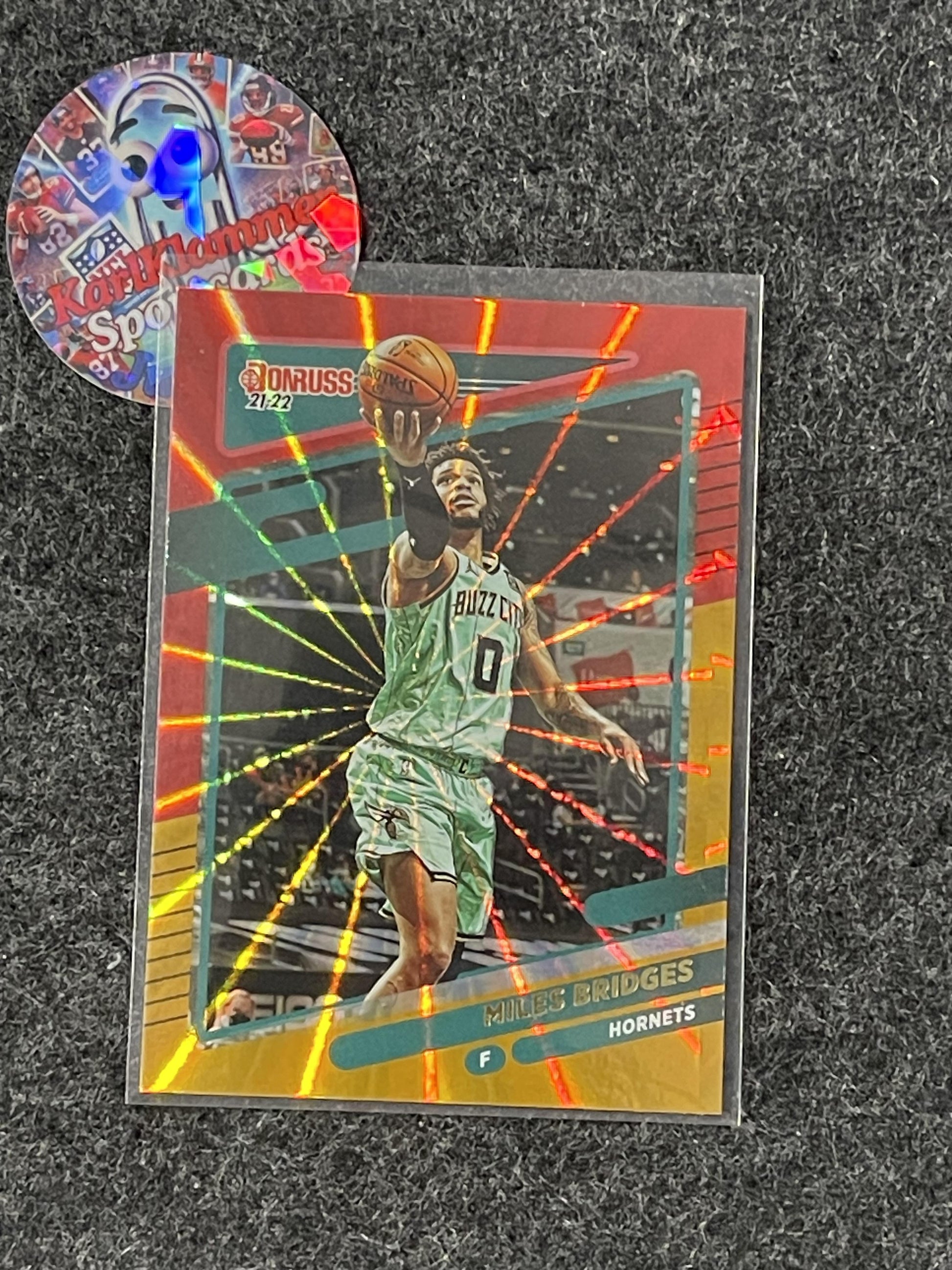 2021-22 Donruss #87 Miles Bridges Holo Red and Gold Laser