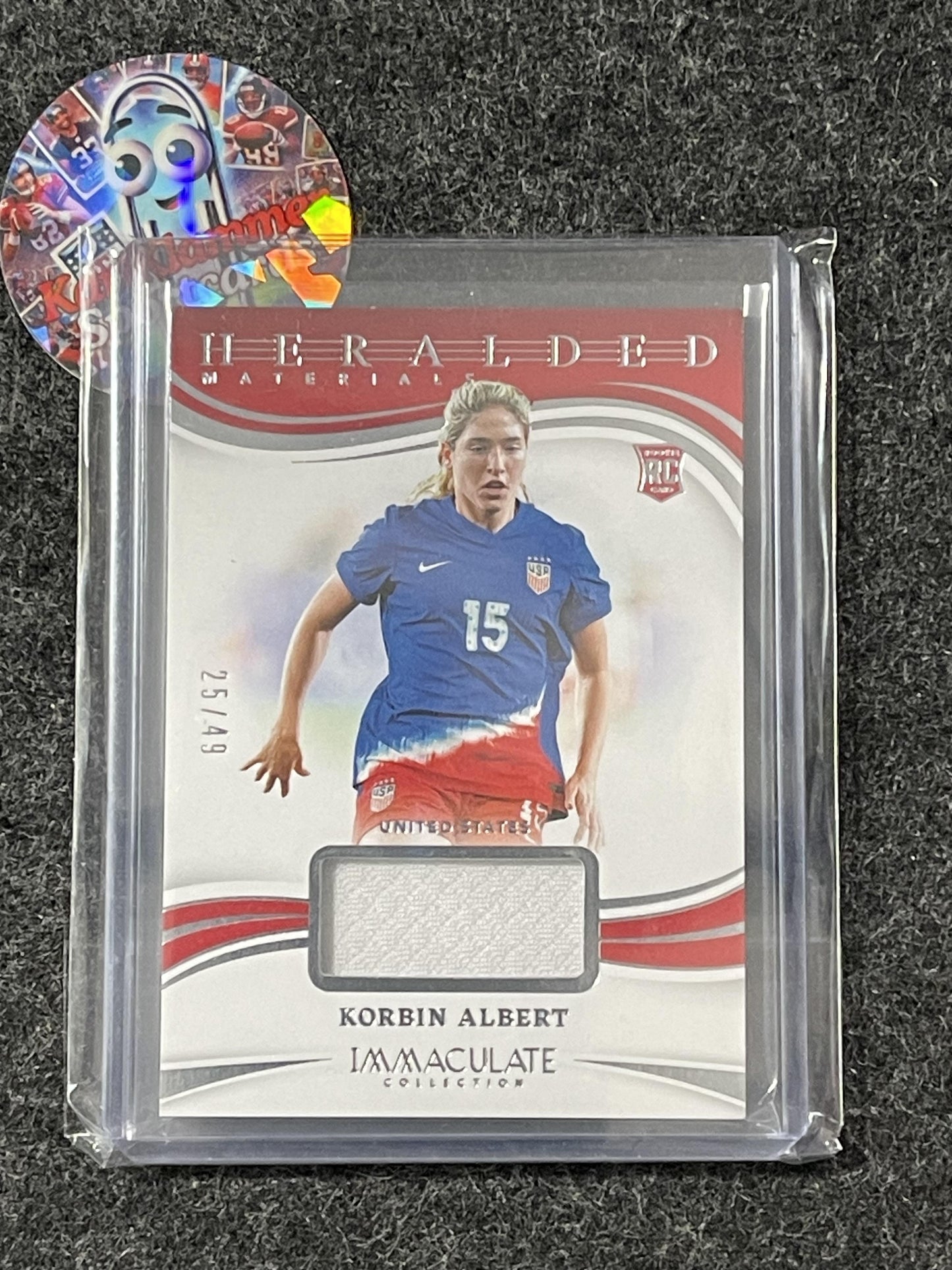2024-25 Panini Immaculate Collection #HM-KAL Korbin Albert Heralded Materials Silver #/49