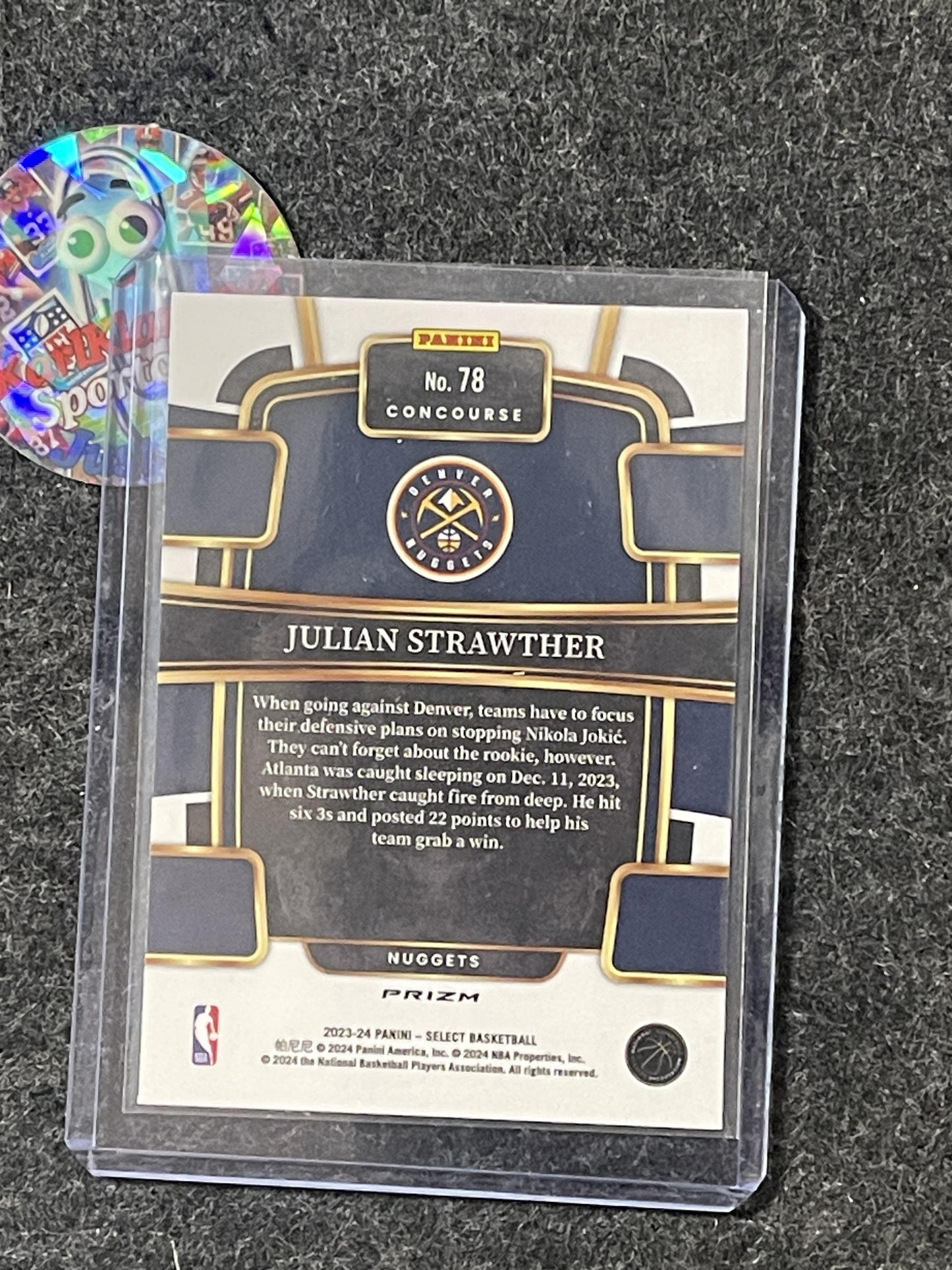 2023-24 Panini Select #78 Julian Strawther Red Wave Prizms Denver Nuggets RC