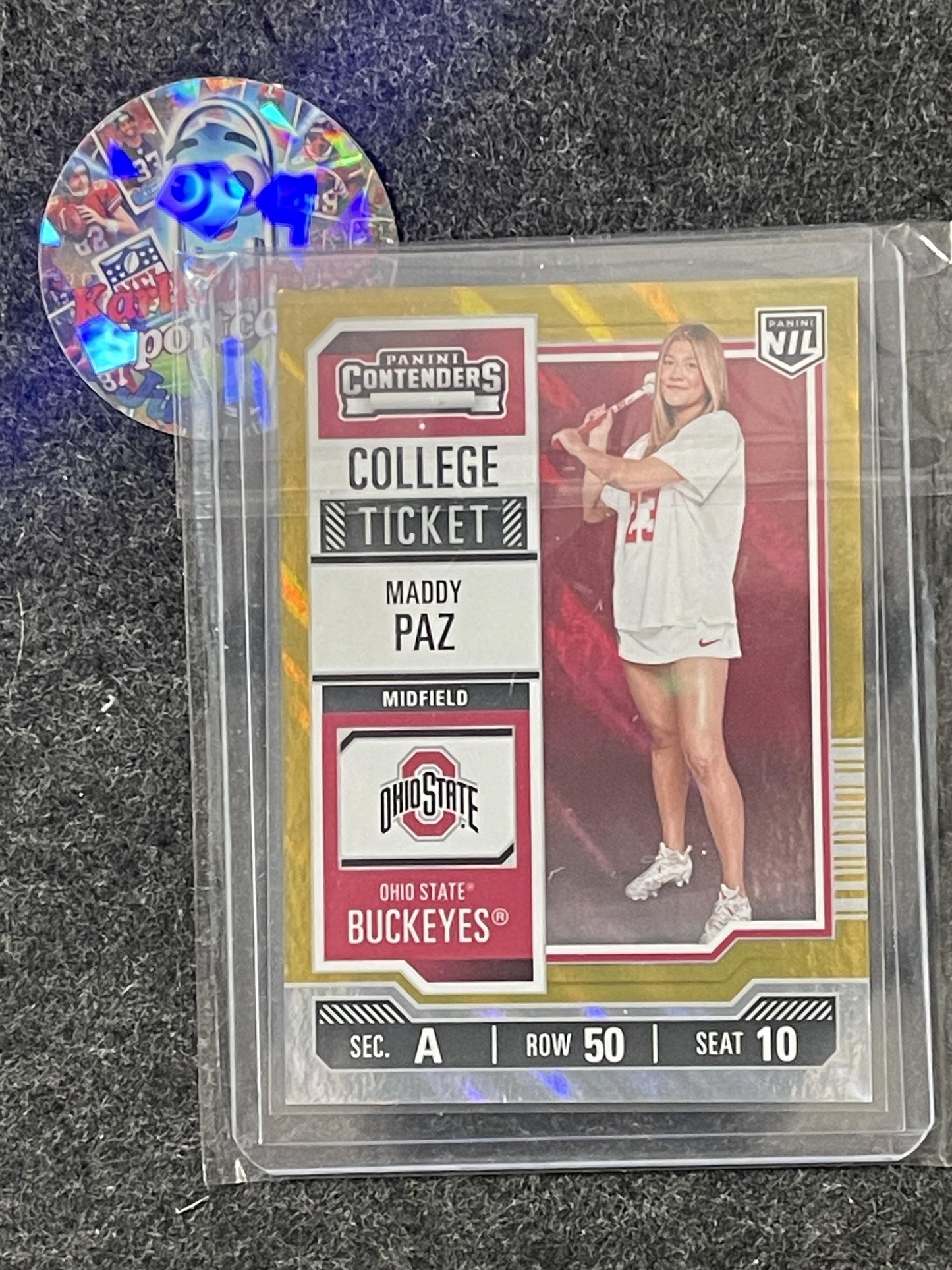 2025 Panini Ohio State University #30 Maddy Paz Gold #/10 Ohio State Buckeyes SN