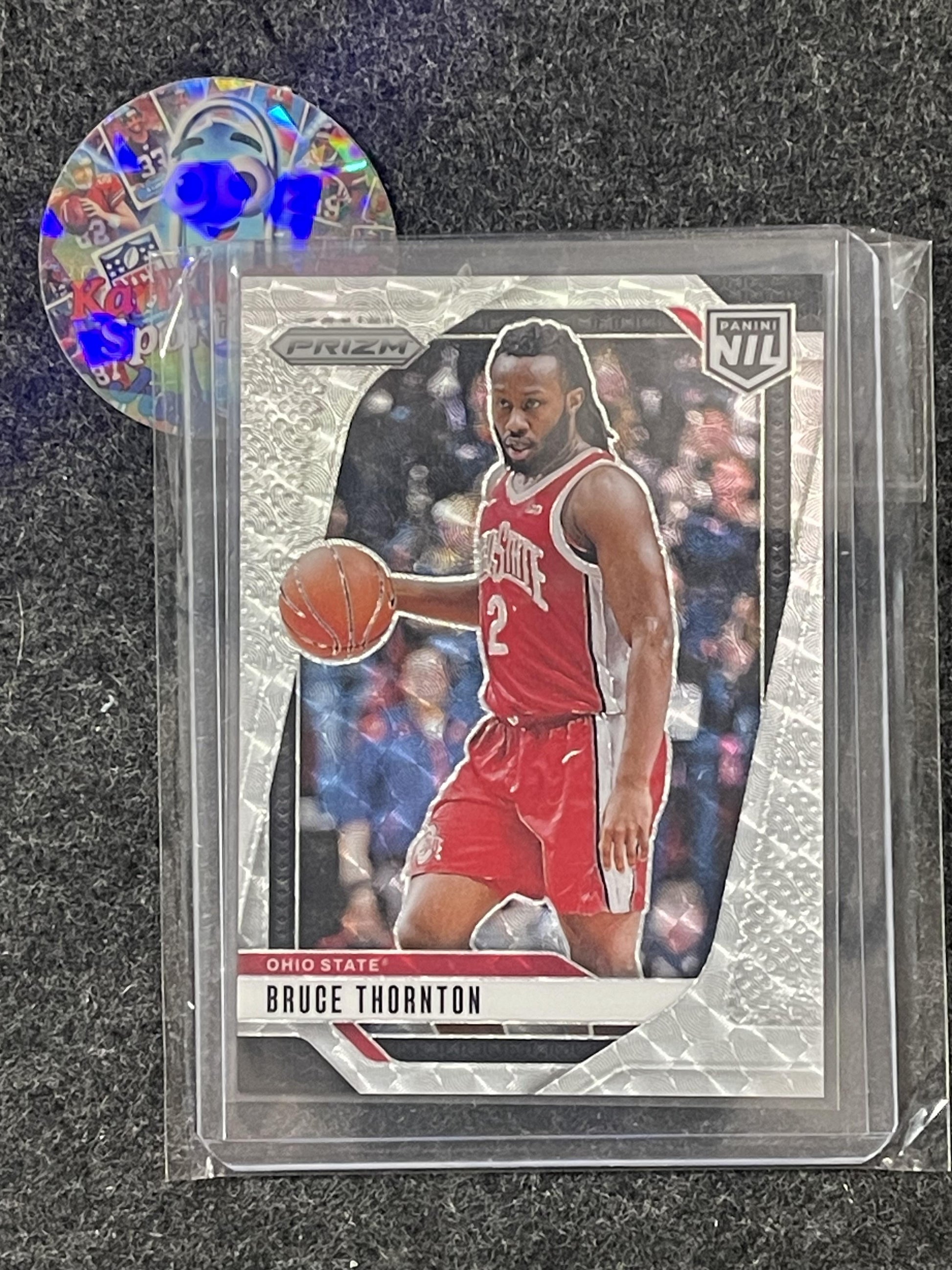 2025 Panini Ohio State University #13 Bruce Thornton Prizm Silver Vinyl #/25 Ohio State Buckeyes SN