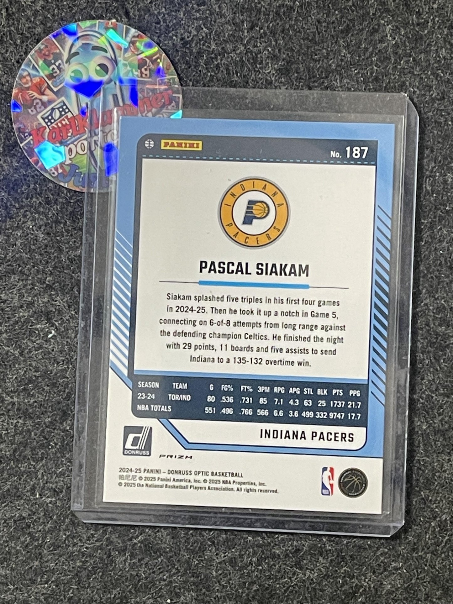 2024-25 Donruss Optic #187 Pascal Siakam Red International Indiana Pacers