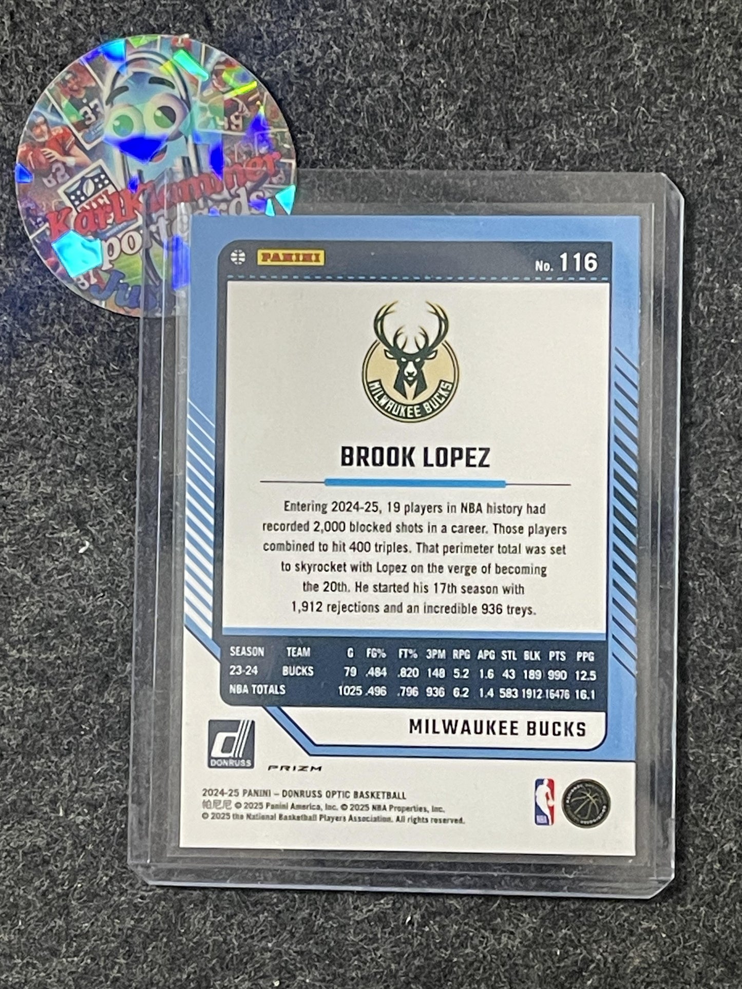 2024-25 Donruss Optic #116 Brook Lopez Red International Milwaukee Bucks