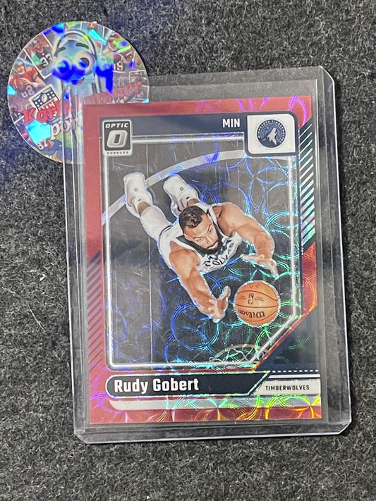 2024-25 Donruss Optic #222 Rudy Gobert Red International Minnesota Timberwolves SN