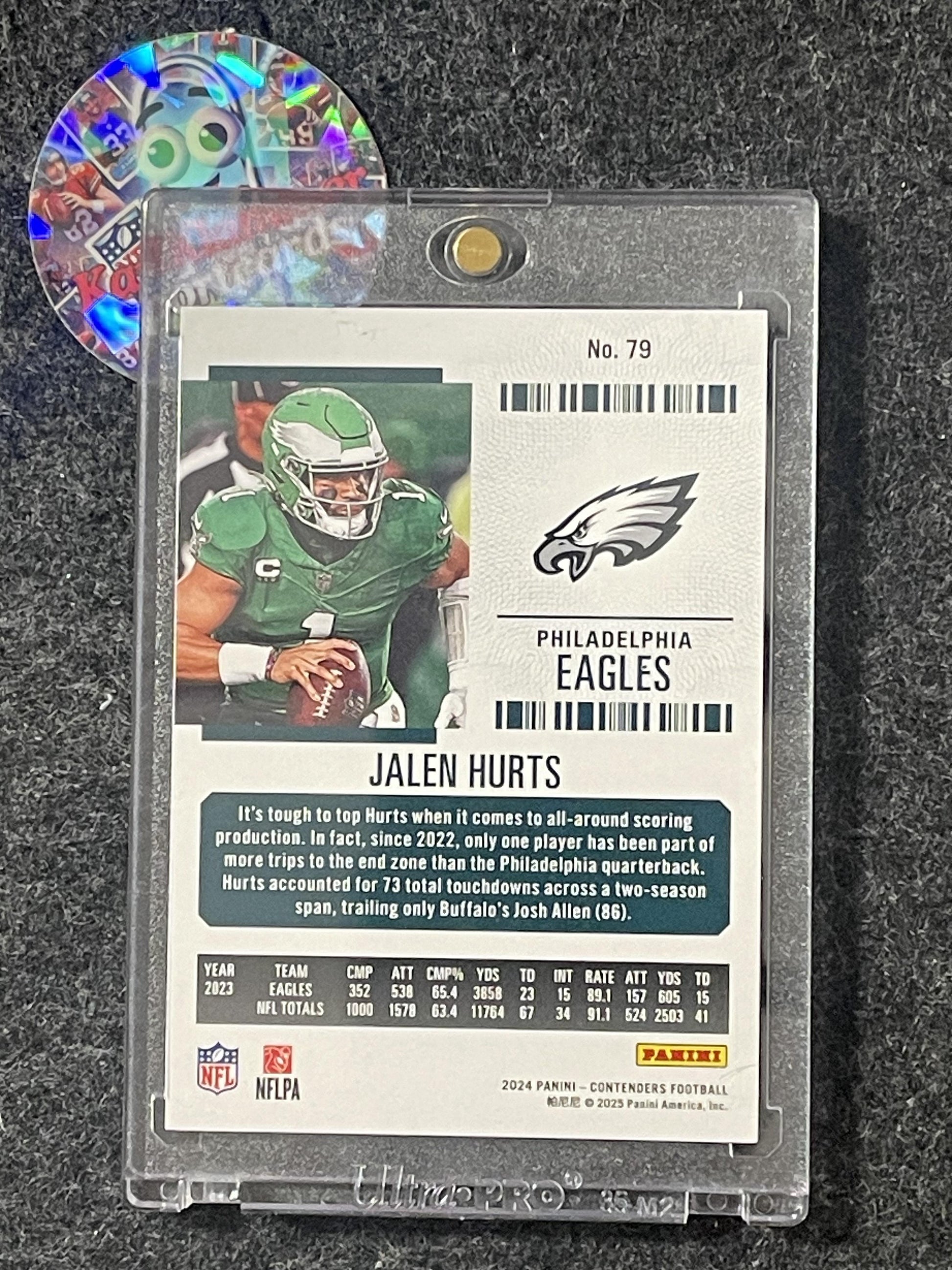 2024 Panini Contenders #79 Jalen Hurts Cracked Ice Ticket #/25 Philadelphia Eagles SN