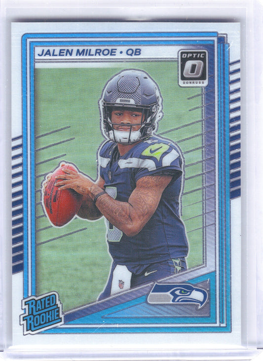 Jalen Milroe Seattle Seahawks 2025 Donruss Optic #253 RC