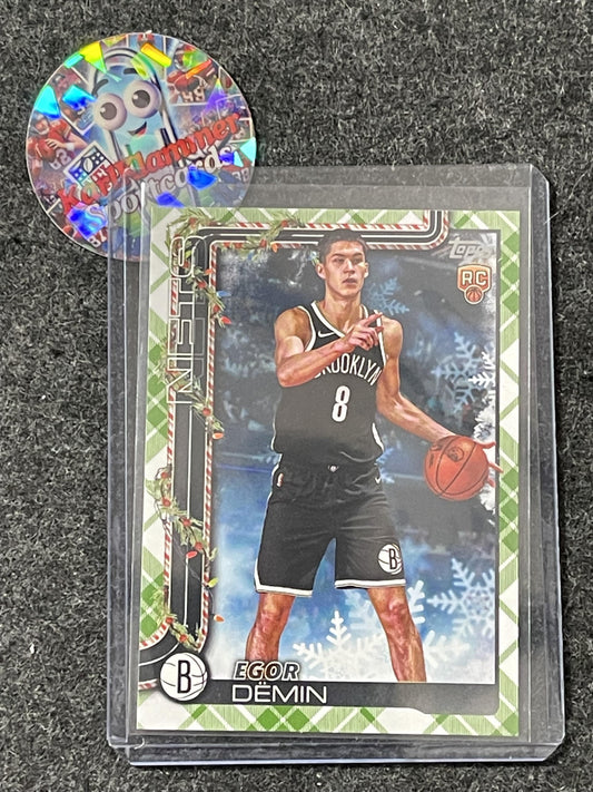 2025-26 Topps Holiday #SSB-ED Egor Demin SSP Back Variations Brooklyn Nets