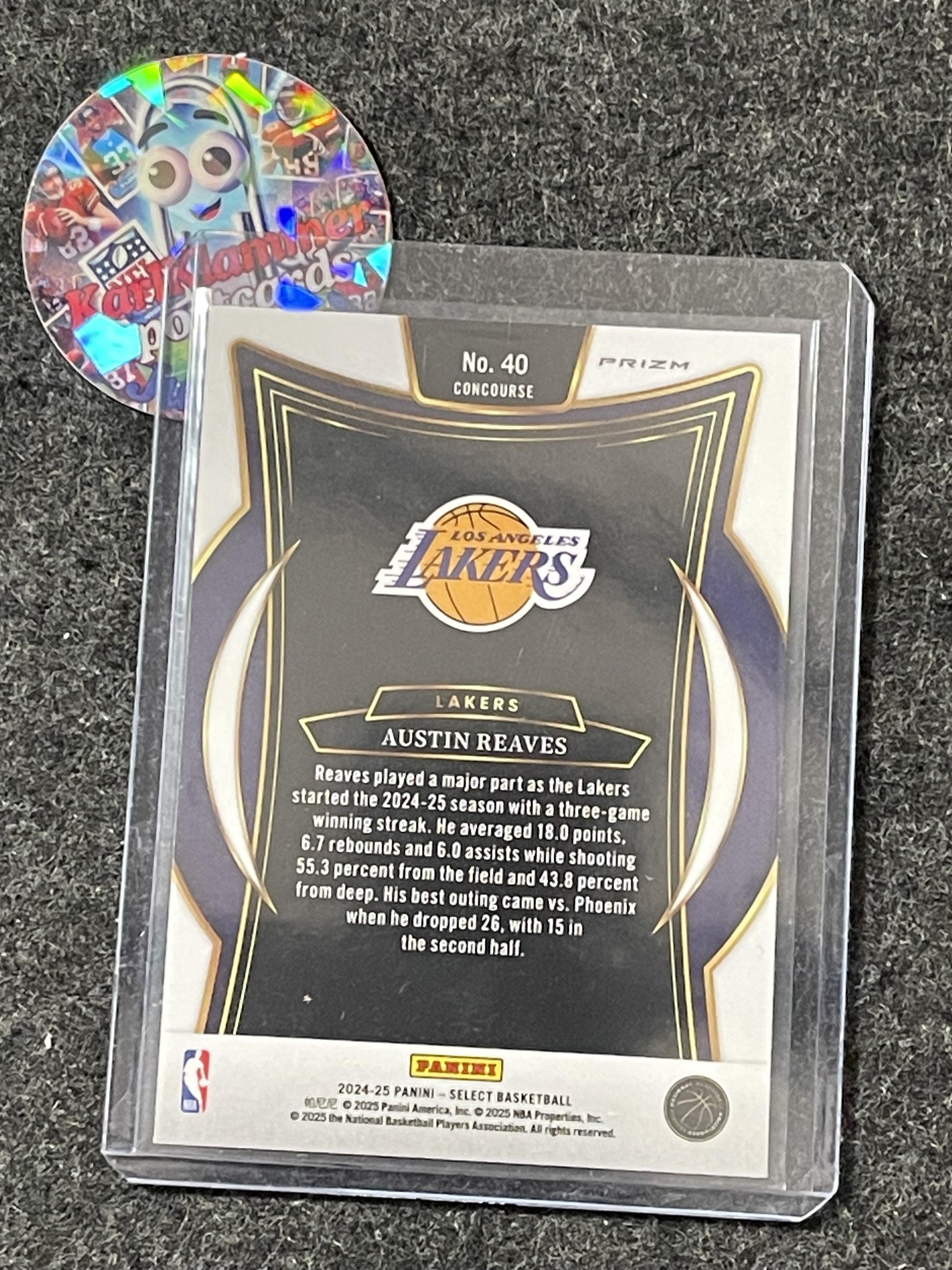 2024-25 Panini Select #40 Austin Reaves Green Mojo Prizm Los Angeles Lakers